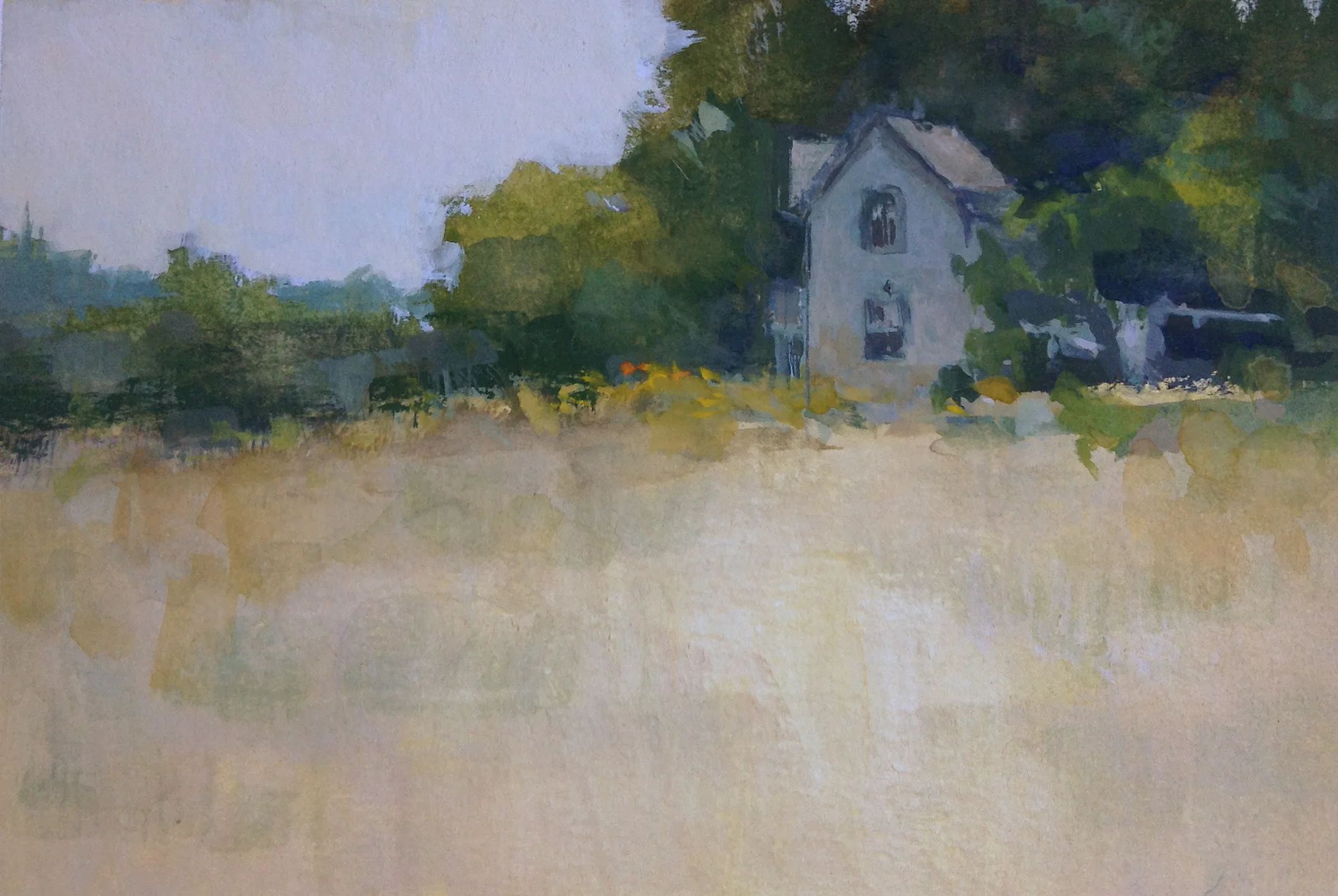 Whidbey Farmhouse-(Gouache)