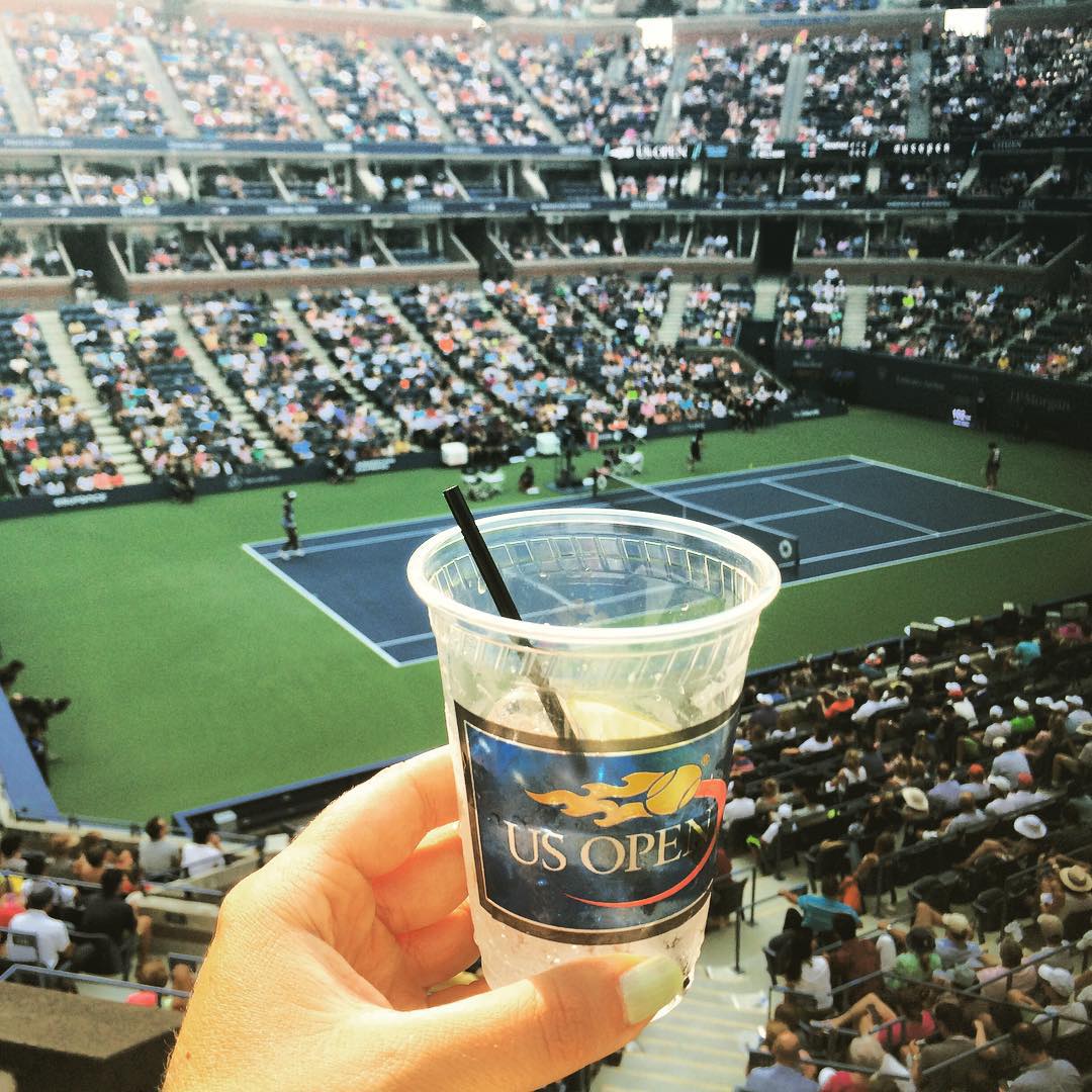 Taking in the Venus match from the @volvocaropen suite at the #USOpen. After an exciting day, it's always nice to take a little work break. #werkperk @drinksintheair