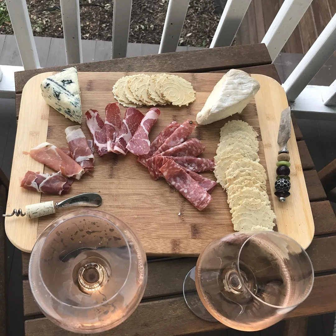 There is always time for a good glass of wine. #sleepingbaby #wineandcheese
