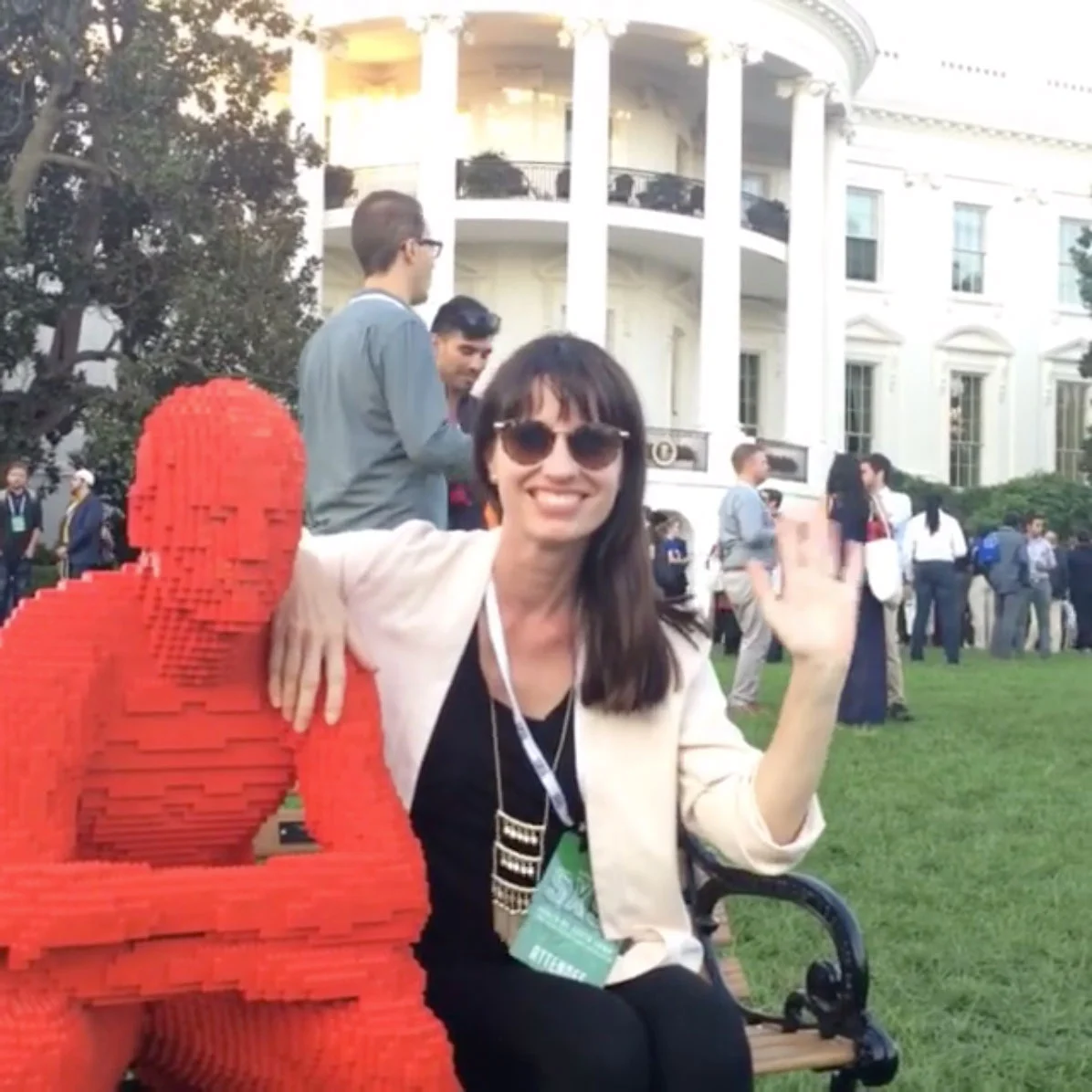 Oh heeeeey, from the @whitehouse . Just me and Lego dude and Potus hanging at South x South Lawn. #sxsl #chs #tech