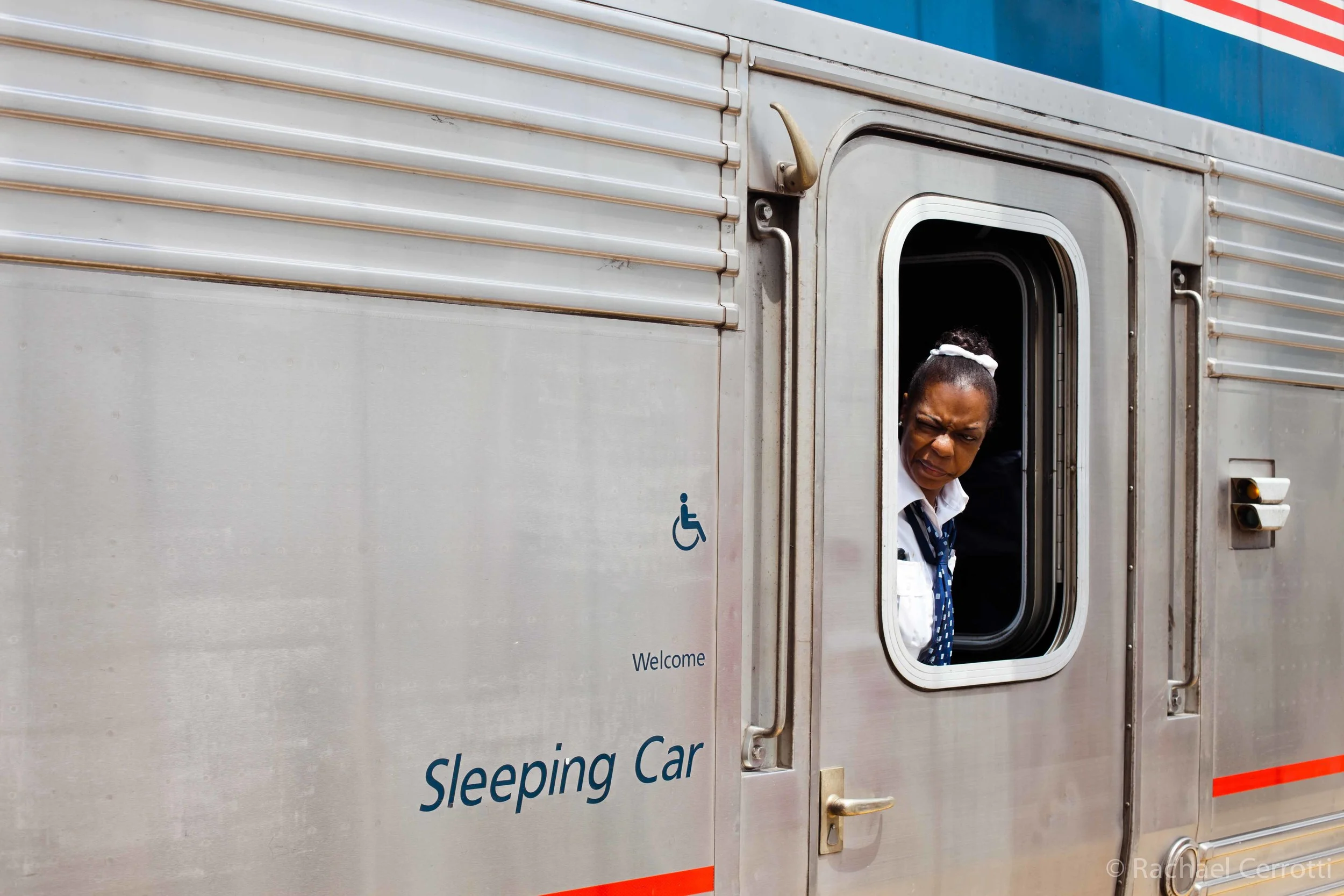 After a four hour delay, the California Zephyr rolls into Union Station in Denver.