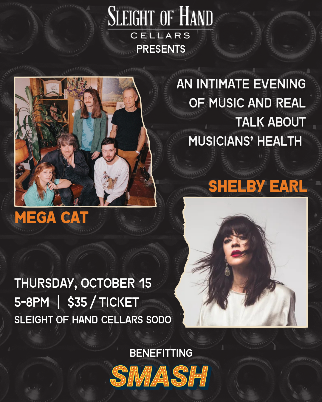 SMASH Benefit · mega cat + Shelby Earl · Oct 15 (SODO)