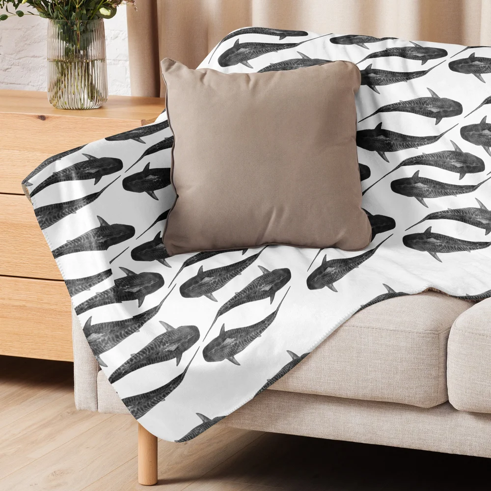 Shark Sherpa blanket-One Ocean Designs, One ocean Clothing, One