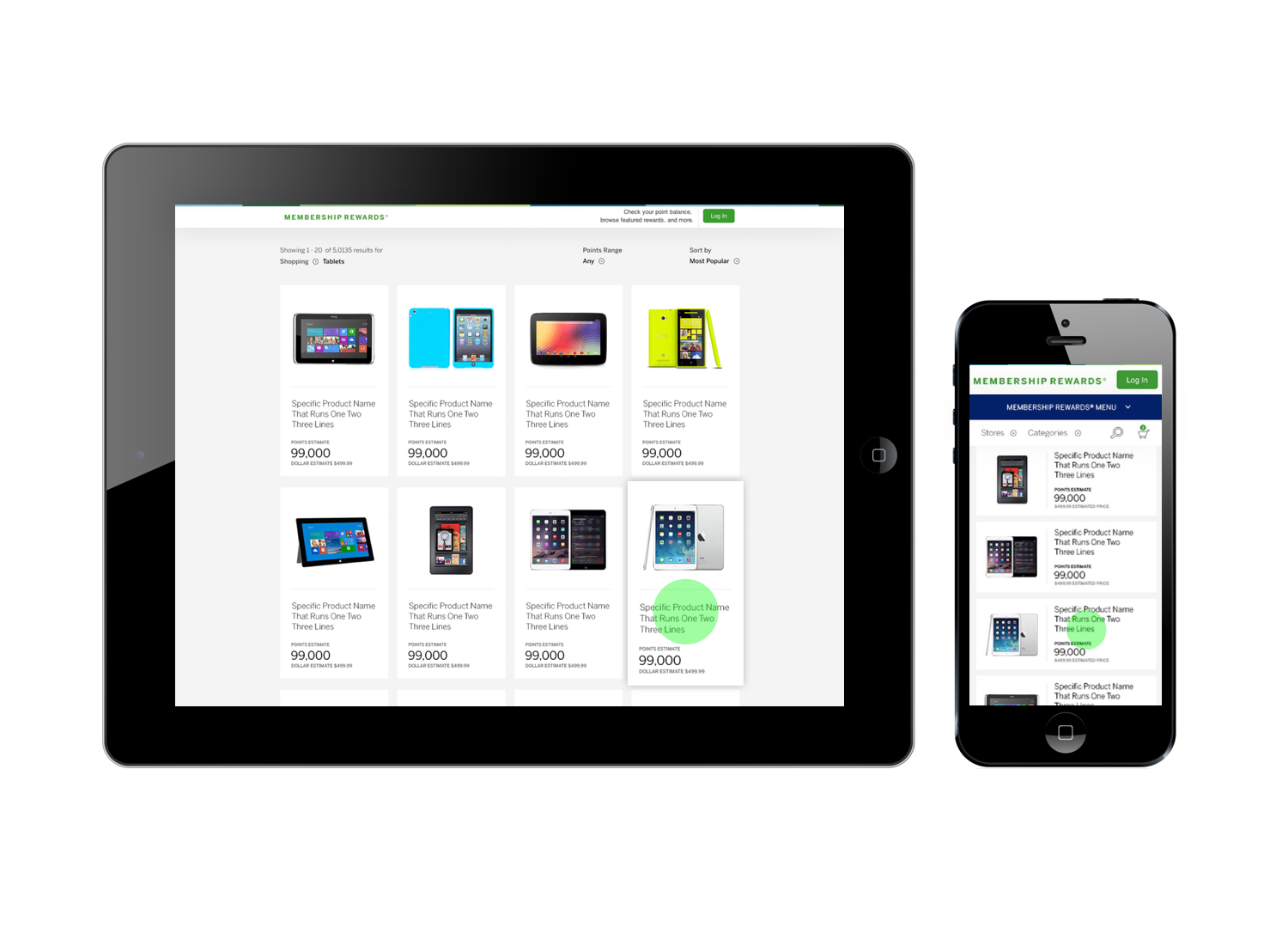 User choose and click on iPad .