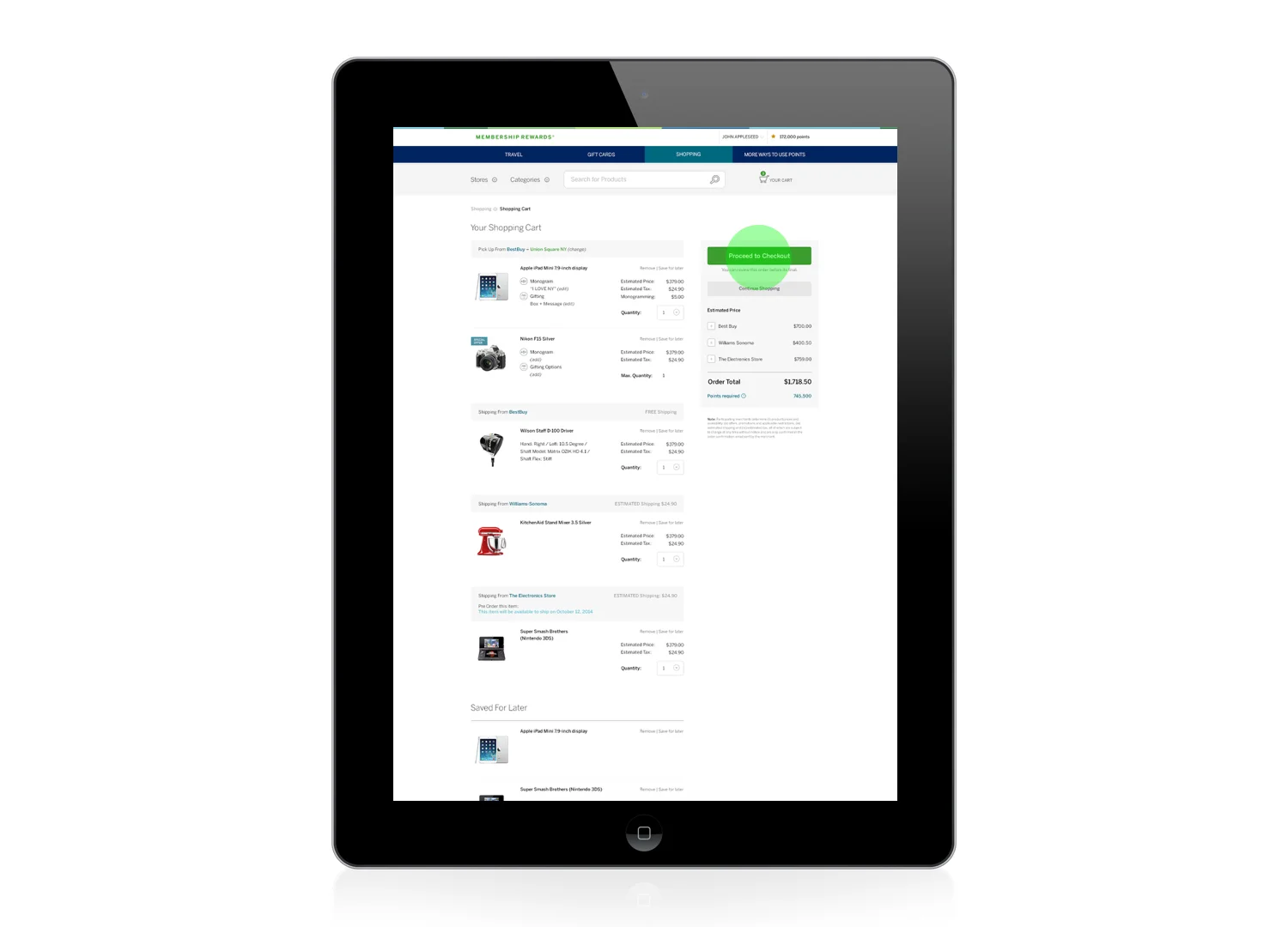      [ Path B ]   After selecting the preferences. User  clicks on "Proceed to Checkout".  