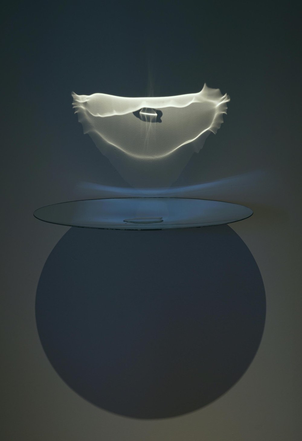 SOLITUDE (2021) | Glass, LED lights, water | 20 × 14 × 14 in.