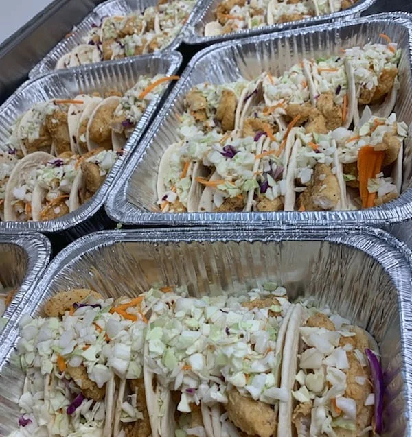 Make your next office party a fish taco fiesta. Delivery options are available. Please call for info. #crispycatch #reelfood #tacos #fishtacos #shrimptacos