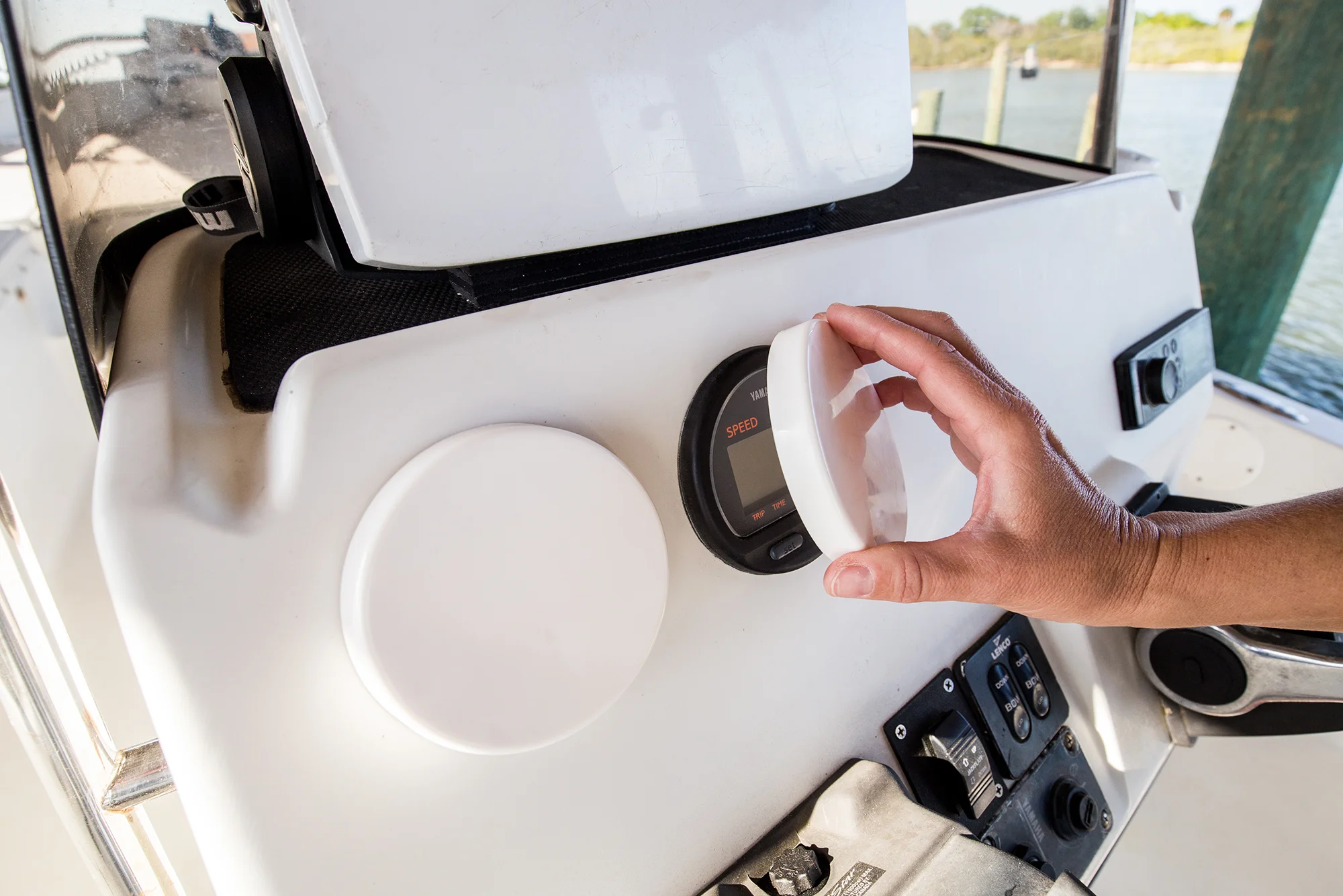 Yamaha 6Y5 and Suzuki Boat Gauge Cover (sold individually) — Cooler Tie Downs LowProfile