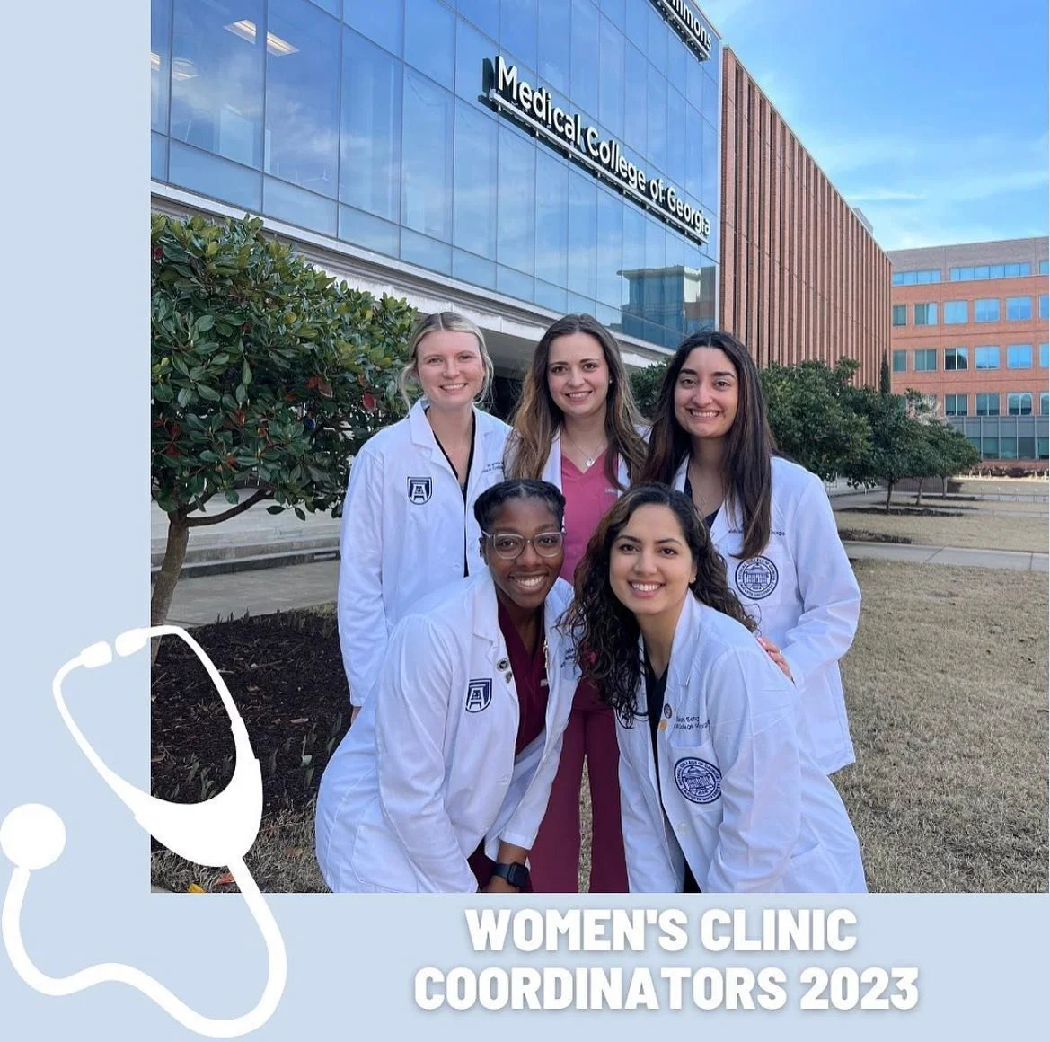 2023 Women&rsquo;s Clinic Coordinators! 

Brenna Martin, Taylor Leathers, Rayyan Khan, Danielle Obiri, and Sakshi Sehgal

Find us at the Organization Fair 5:30-7:00!