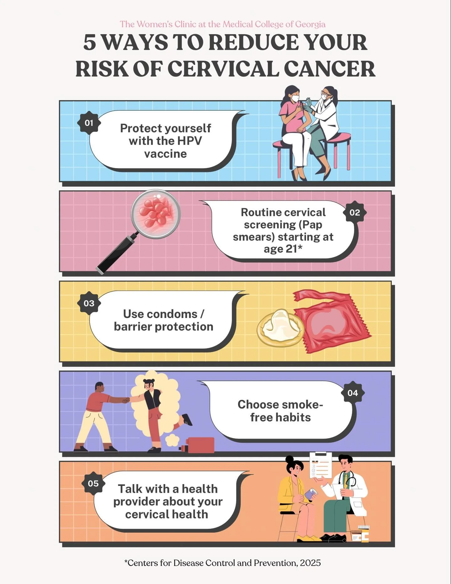 Cervical cancer is one of the most preventable cancers.

And you don&rsquo;t need to be perfect &mdash; you just need to be informed. For more information on the HPV vaccine, visit https://www.cdc.gov/vaccines/vpd/hpv/hcp/recommendations or talk to y