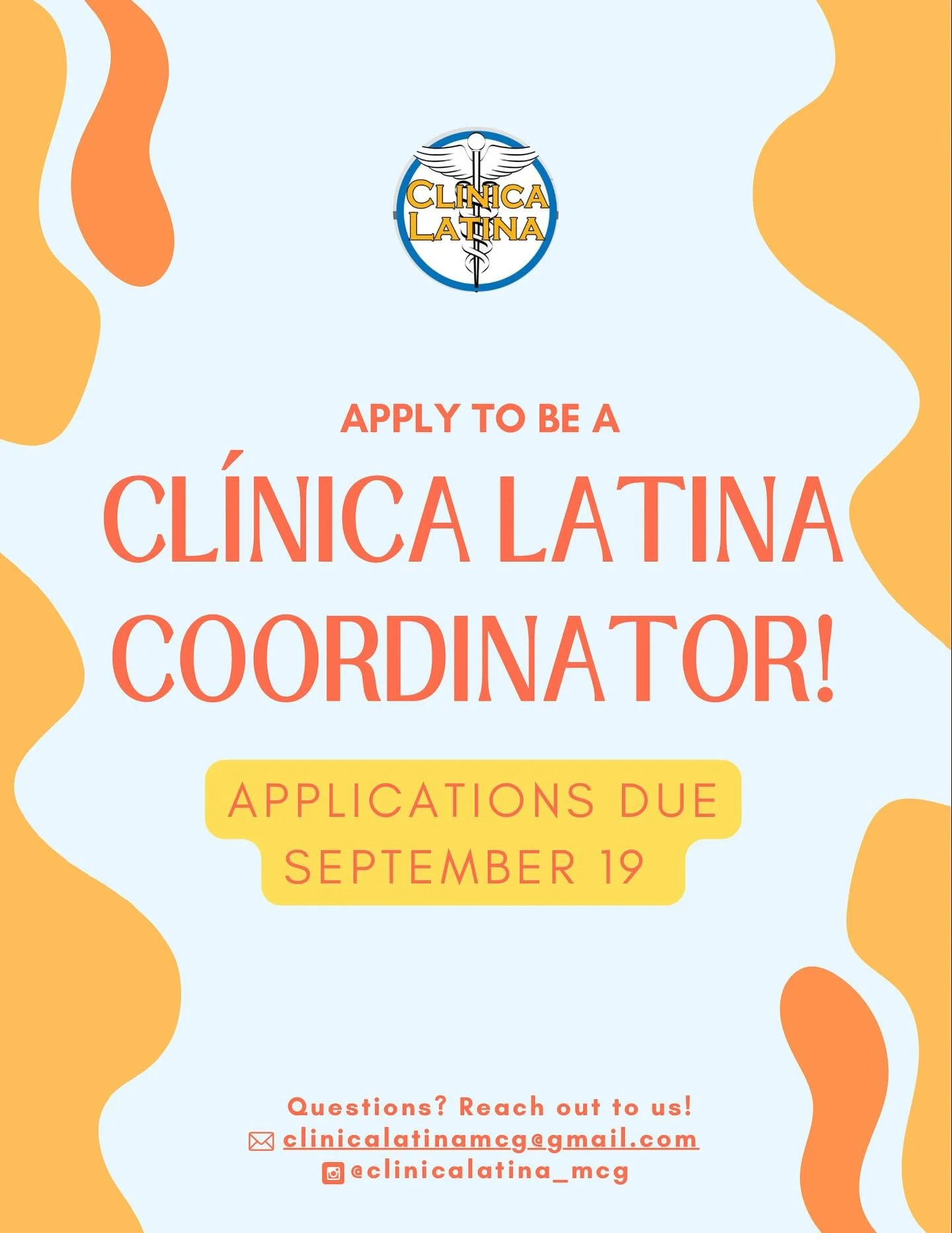 Want to make an impact on the Augusta community and beyond? Apply to join our team as a Cl&iacute;nica Latina Coordinator! 🥳✔️ Feel free to email or DM us with any questions.