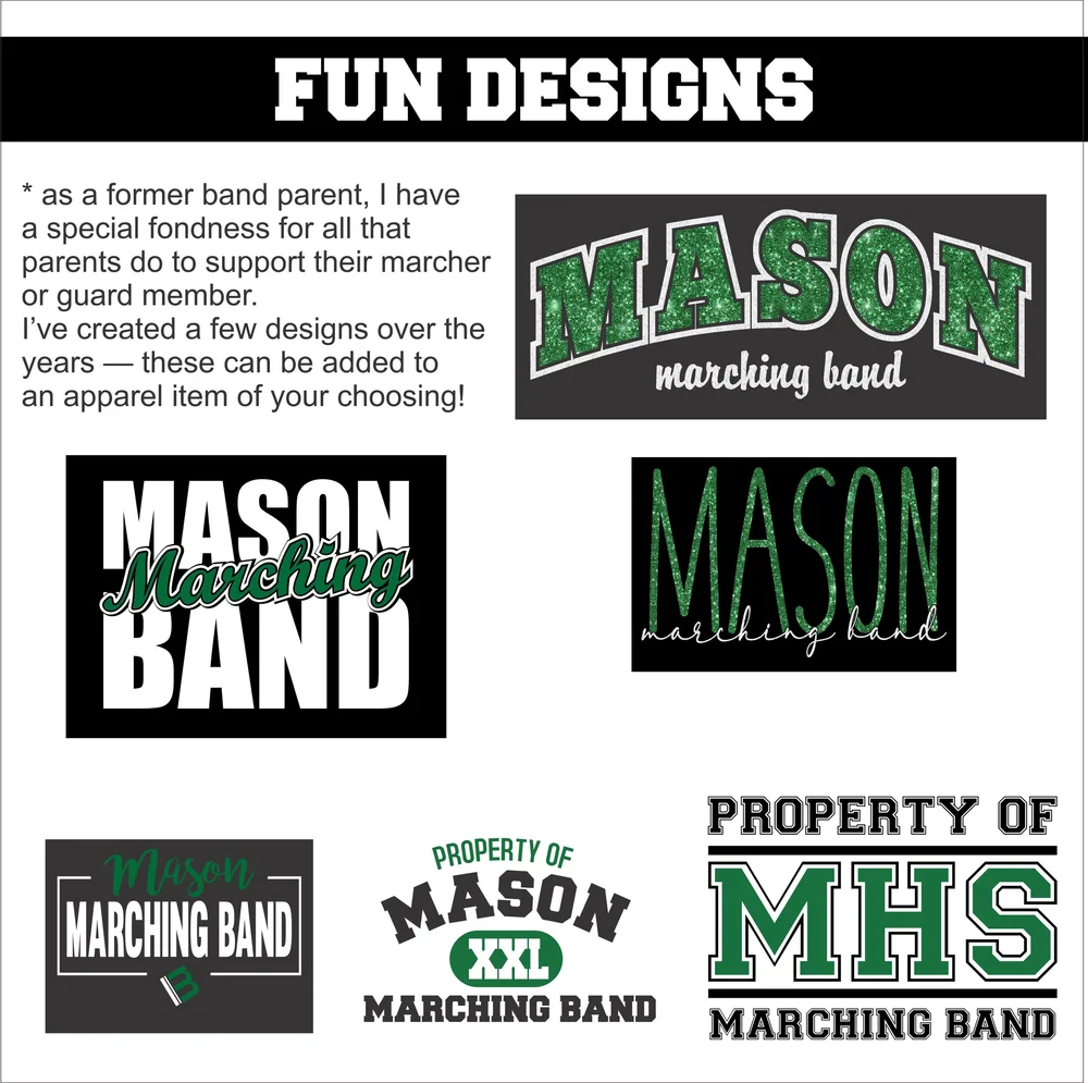 Mason Marching Band — "where customization has a whole new meaning"