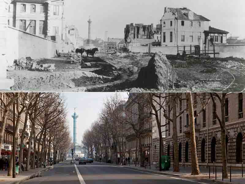  Boulevard Henri IV during Haussmannization and today  via  