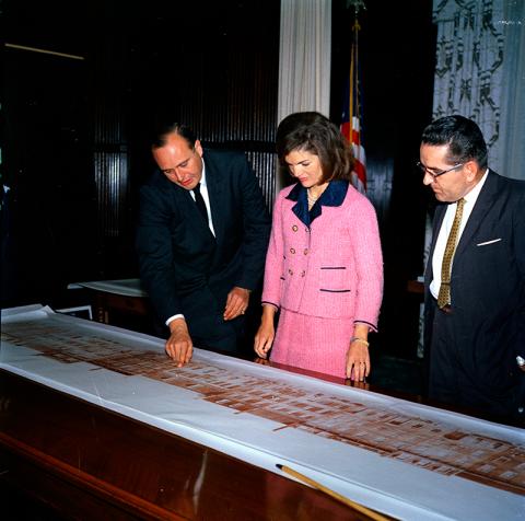  Jackie Kennedy looks at plans for the Renwick   via   