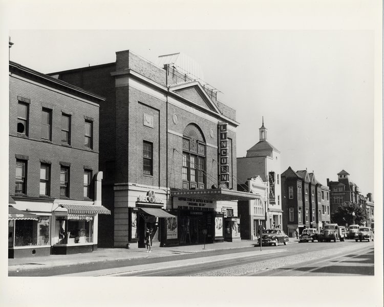 U Street in the 1950s, before Ben's opened (the white building next to the Lincoln Theater, via