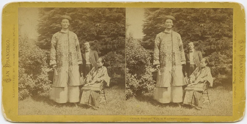 “Chinese Giant and wife” by Muybridge, c. 1869 via