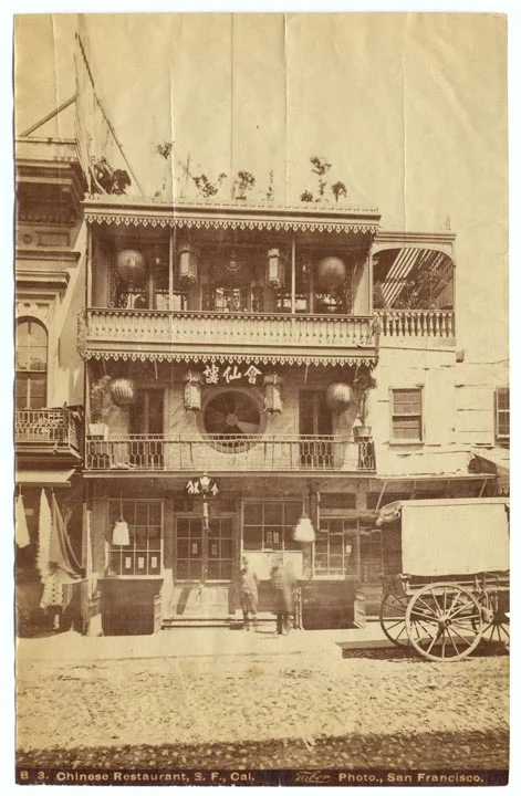 Chinese restaurant in San Francisco, c. 1875 via