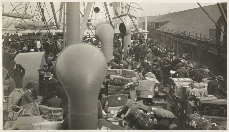  Japanese immigrants arrive in America aboard the SS Manchuria, c. 1895-1906  via  