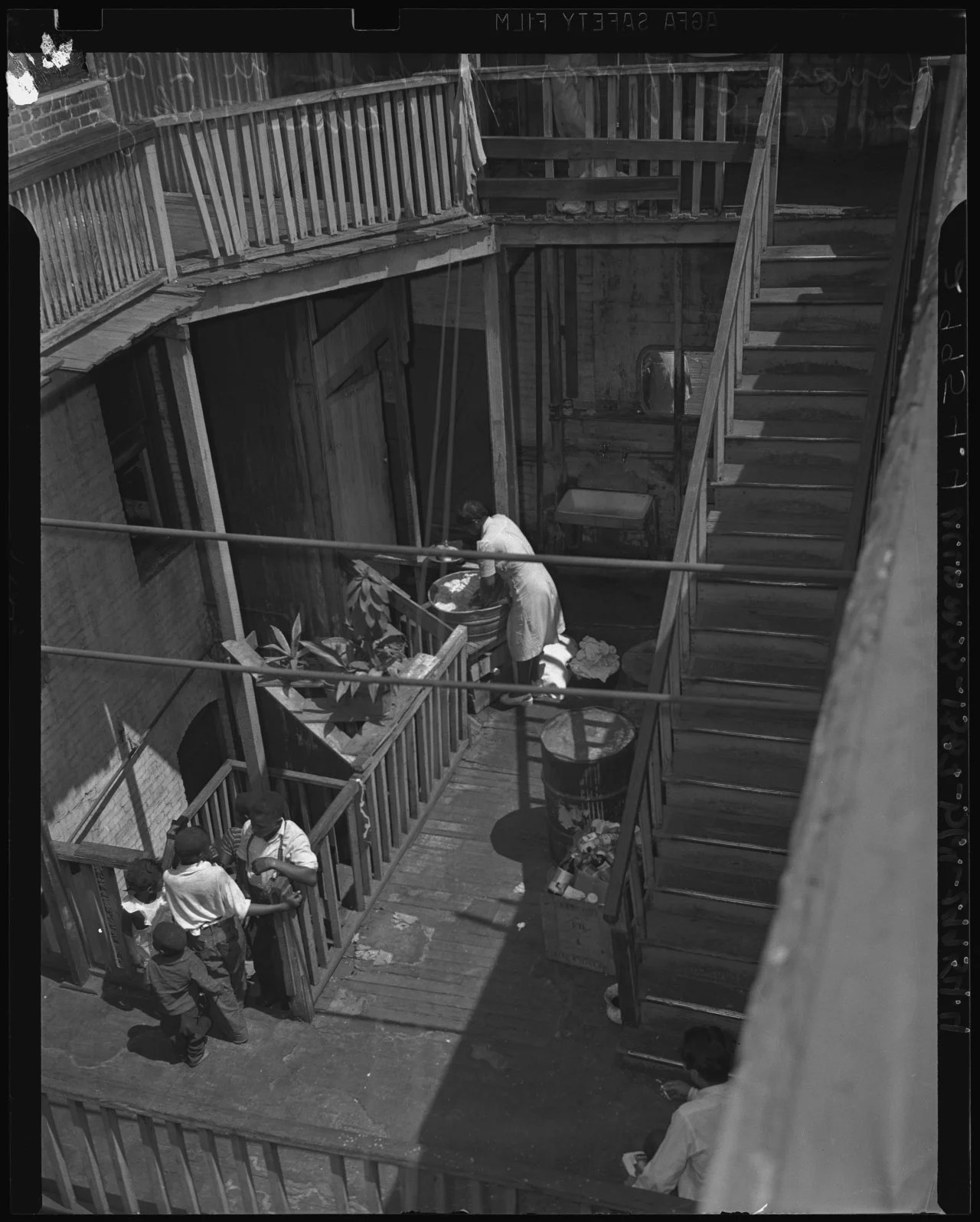 An apartment courtyard in Bronzeville via