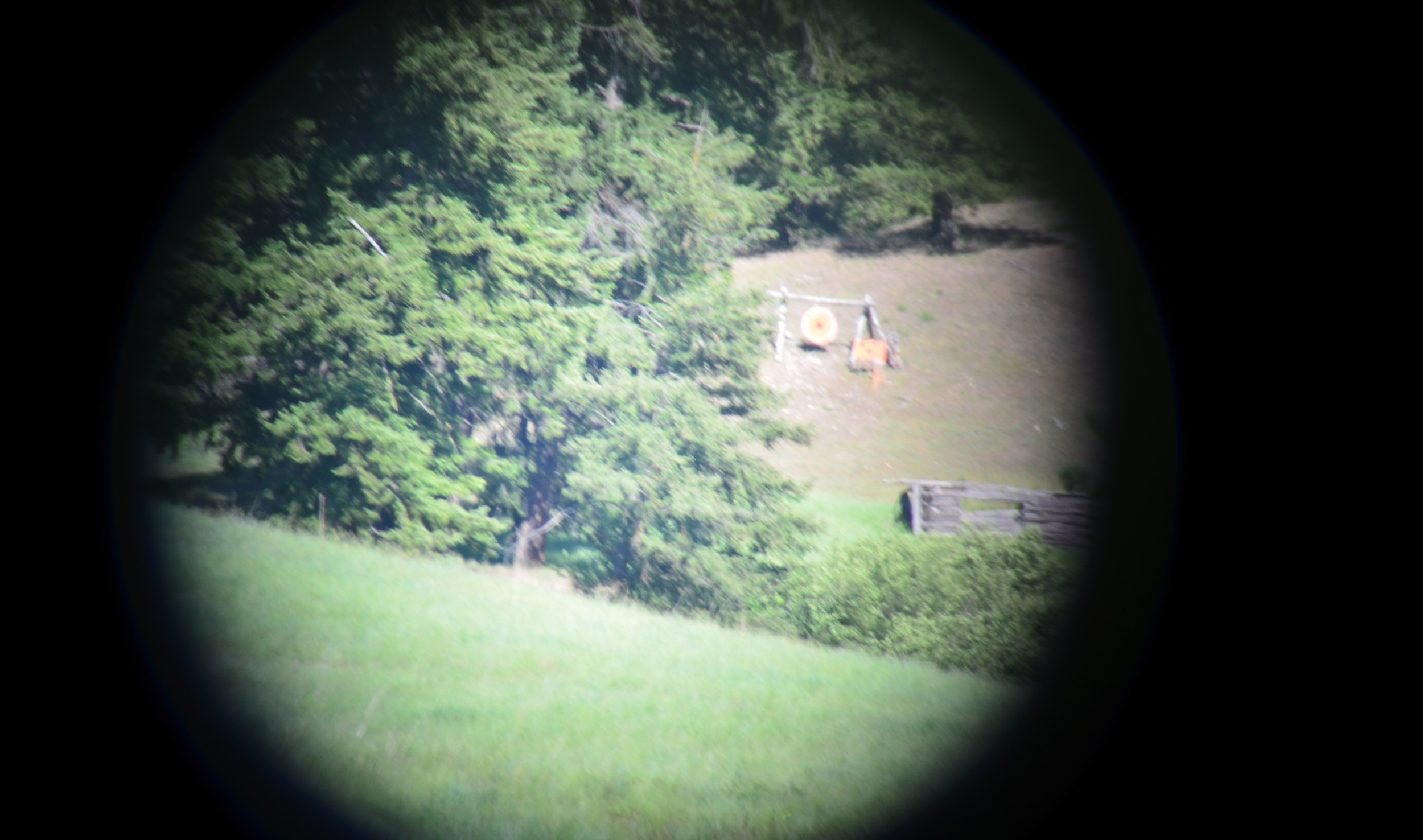 Looking through the spotting scope, 60x