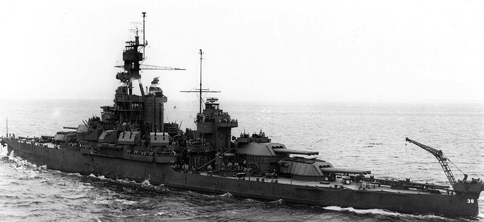 The USS Pennsylvania underway in 1943