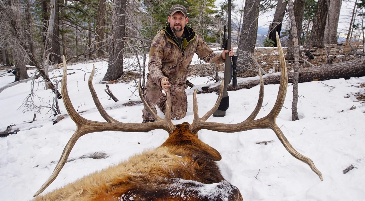 Cody Voermans with one of many huge elk he's taken over the years.