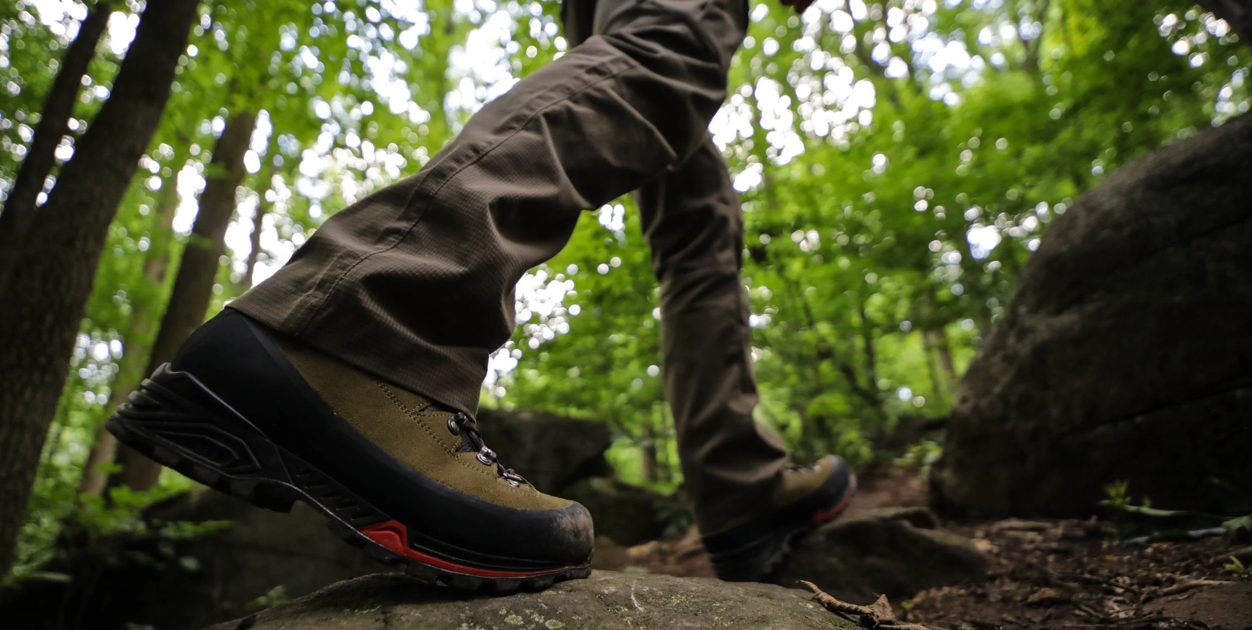 The Mountain Hunter series boot features a midsole that seems to propell you forward as you walk.