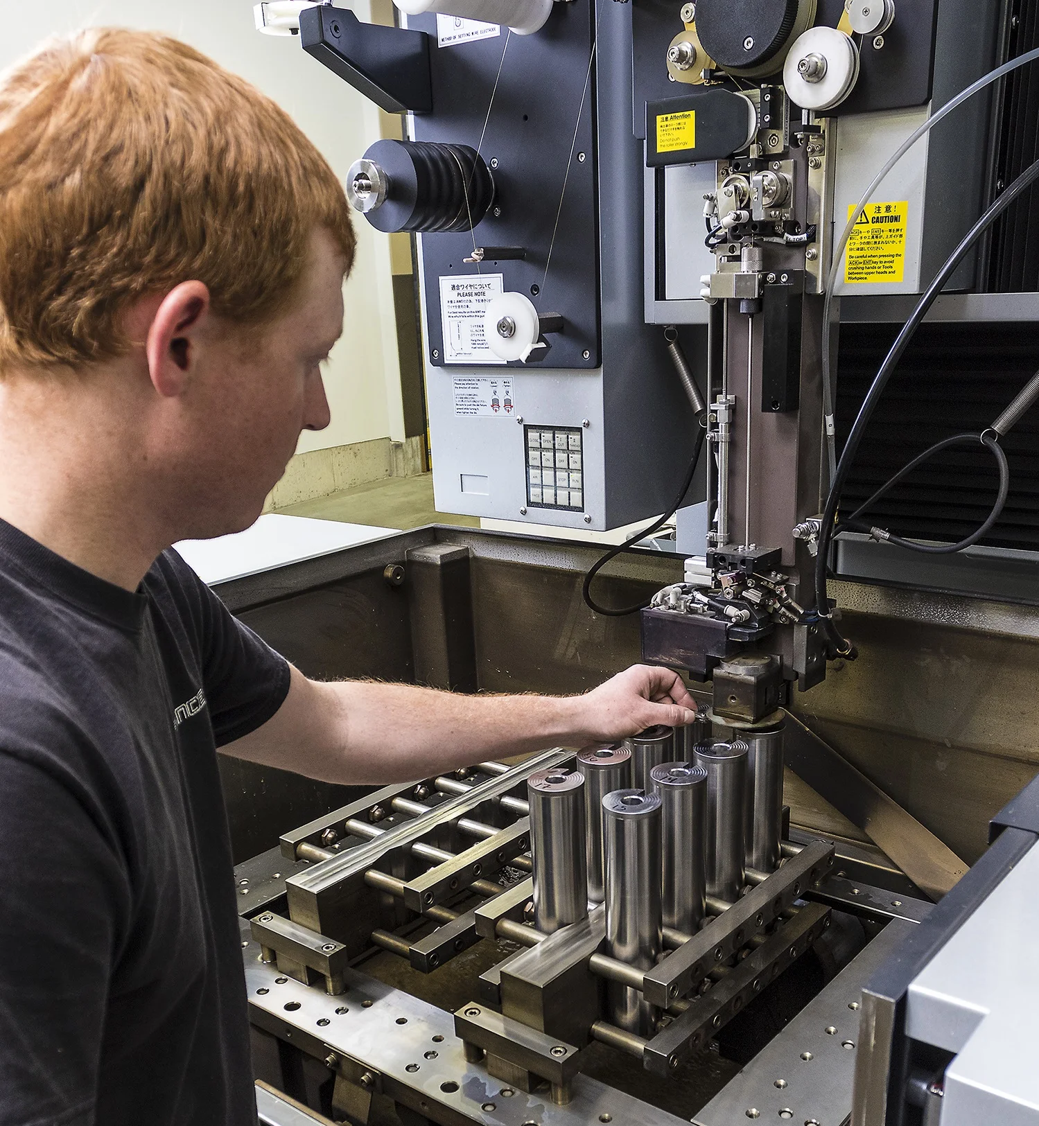 Preparing to cut lugways with a wire EDM