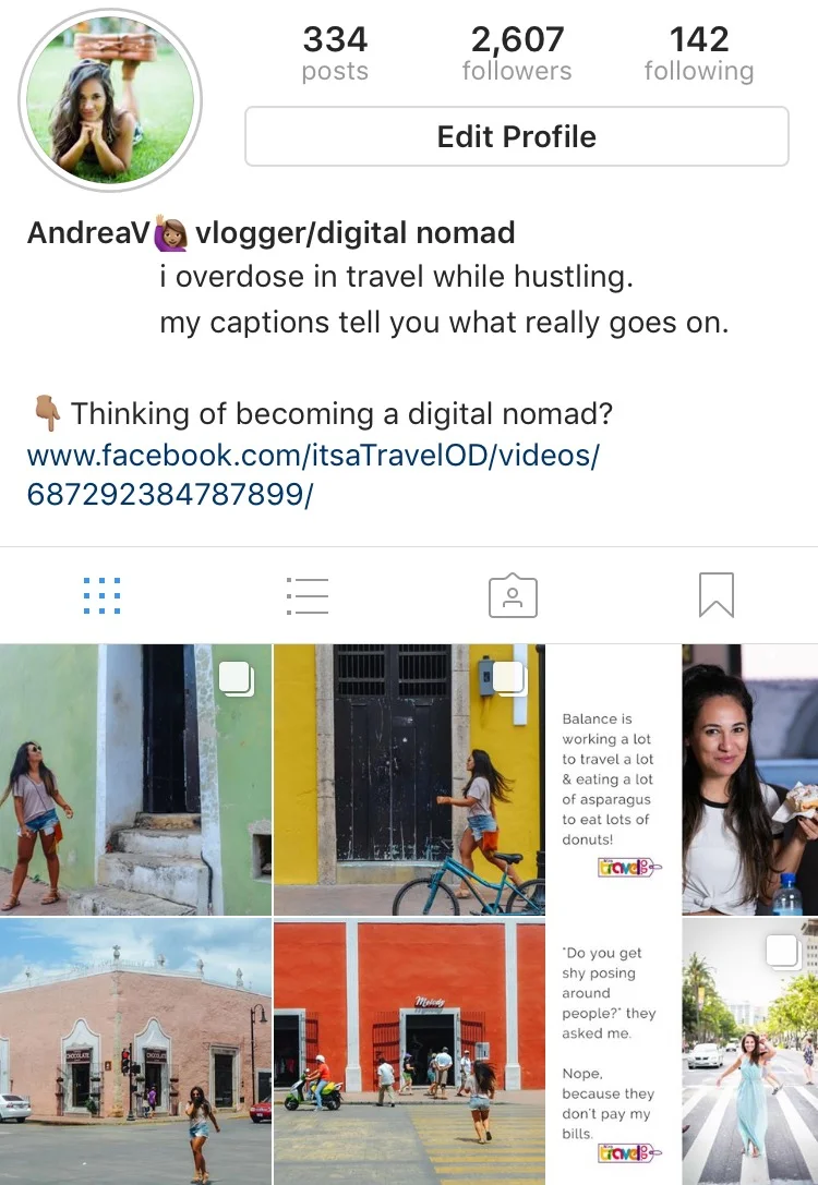 Screenshot of my Instagram grid.