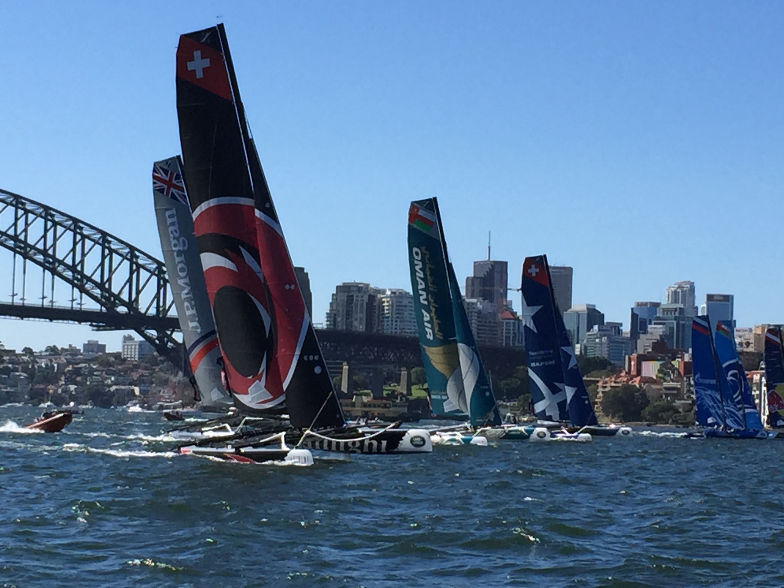 Some boats that sail slightly faster than us