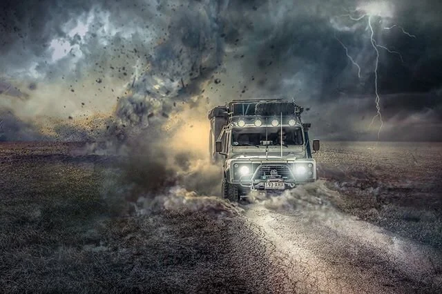 I have named this edit.  LEAVE THE S?IT STORM BEHIND AND GO CAMPING .
..
.
.
.
.
.
.
.
#landroverdefender #defender130 #shitstorm #getoutofhere #edit #lightroom #digitalart #landrover #zombie #