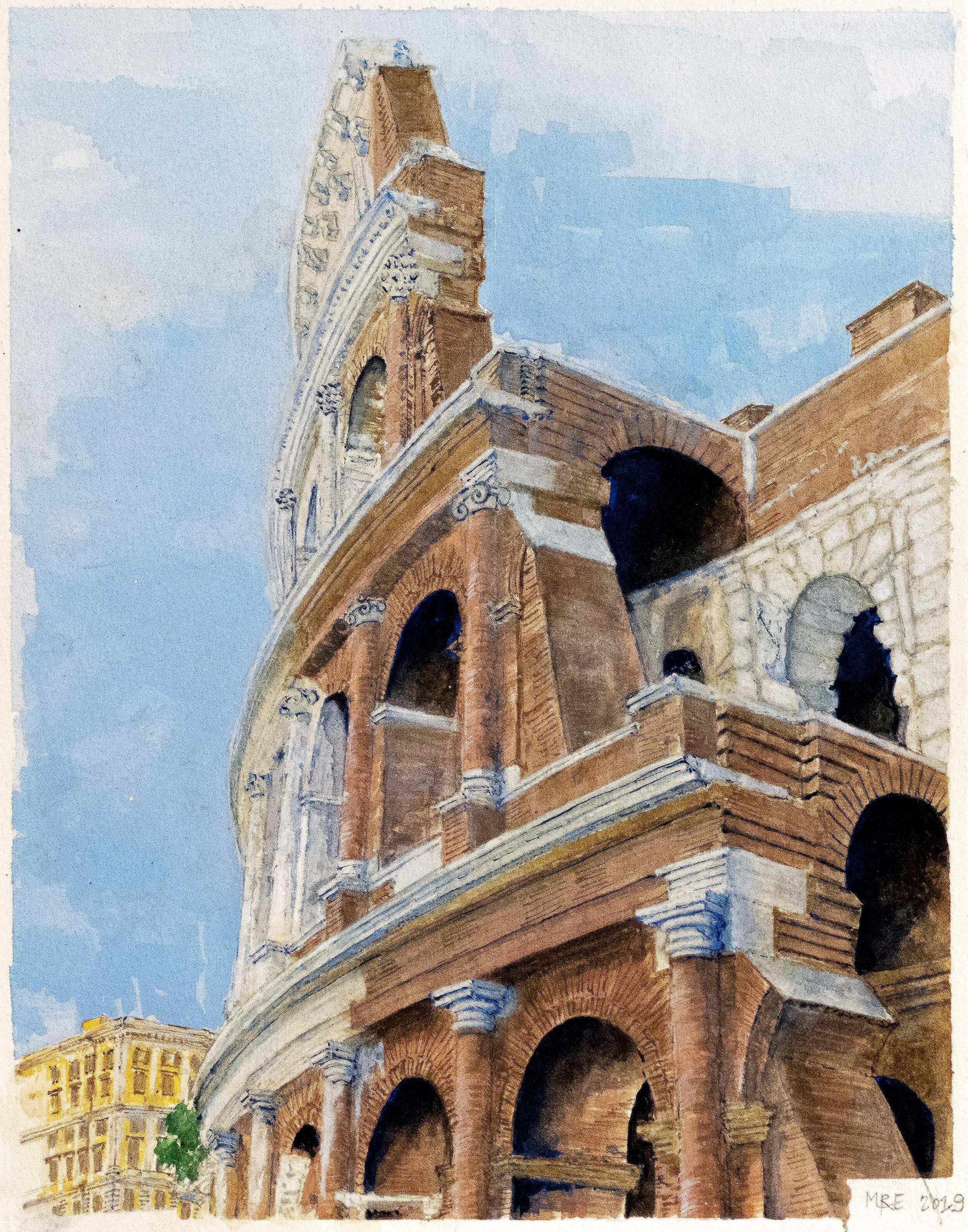 Facade Study, The Colosseum, Rome, 2018 [14" x 11"]