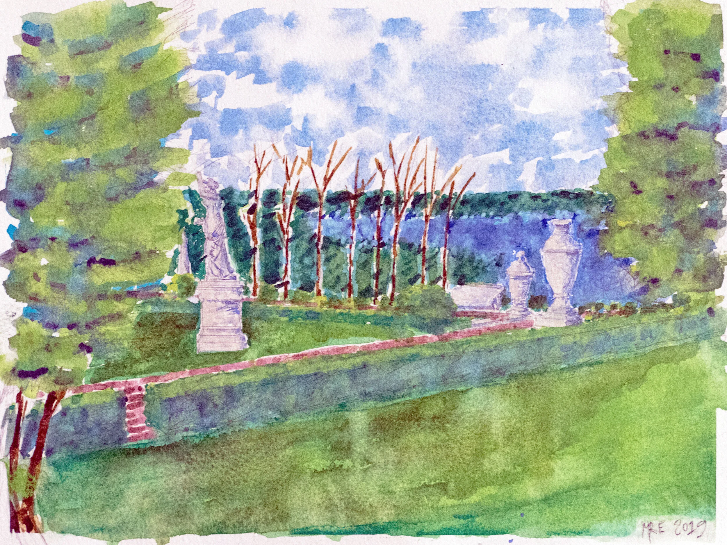 Garden View, Blenheim Palace, Woodstock, Oxfordshire, England, 2019  [9" x 12"]