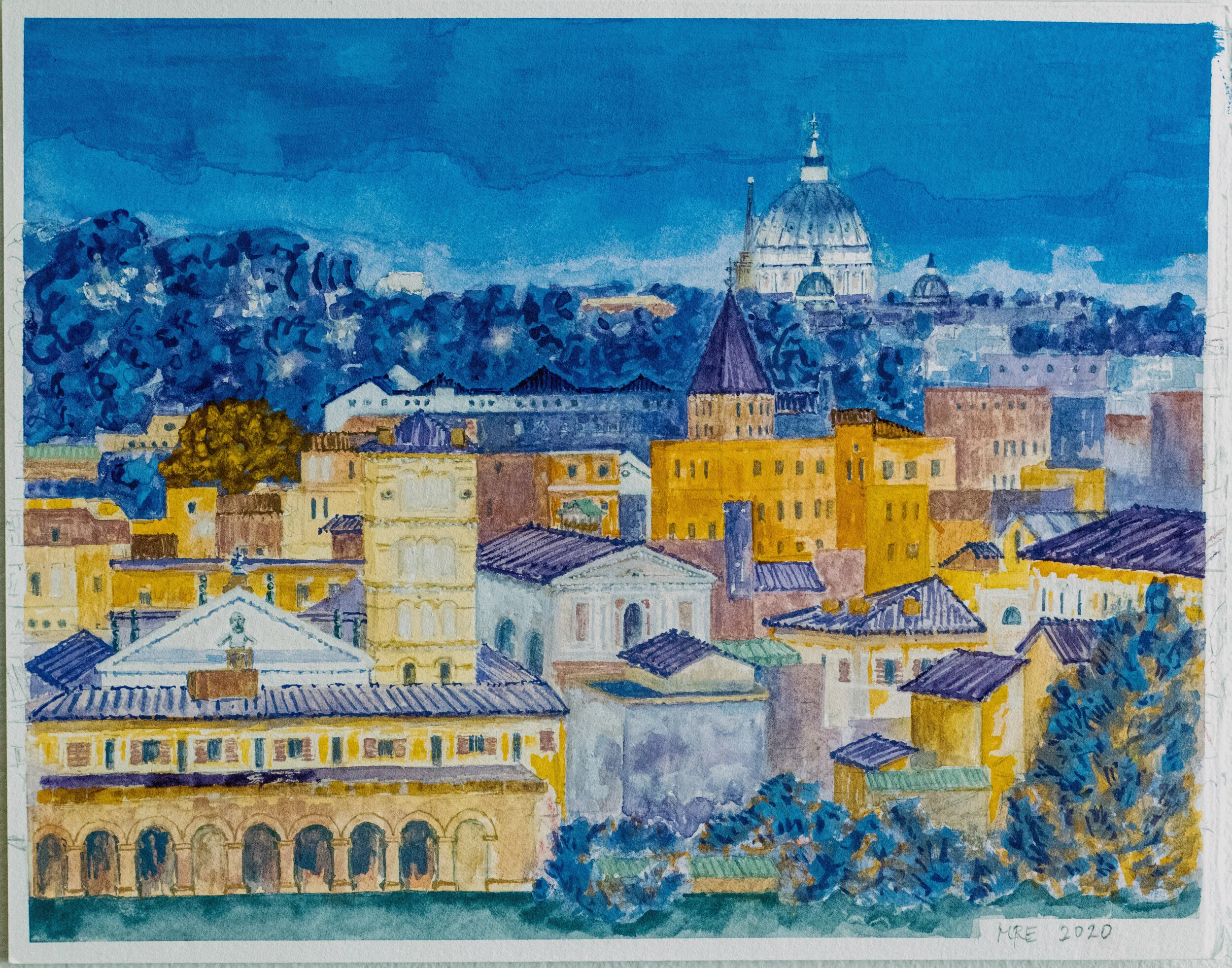 View of Basilica di San Pietro, from Giardino degli Aranci, Rome, Italy