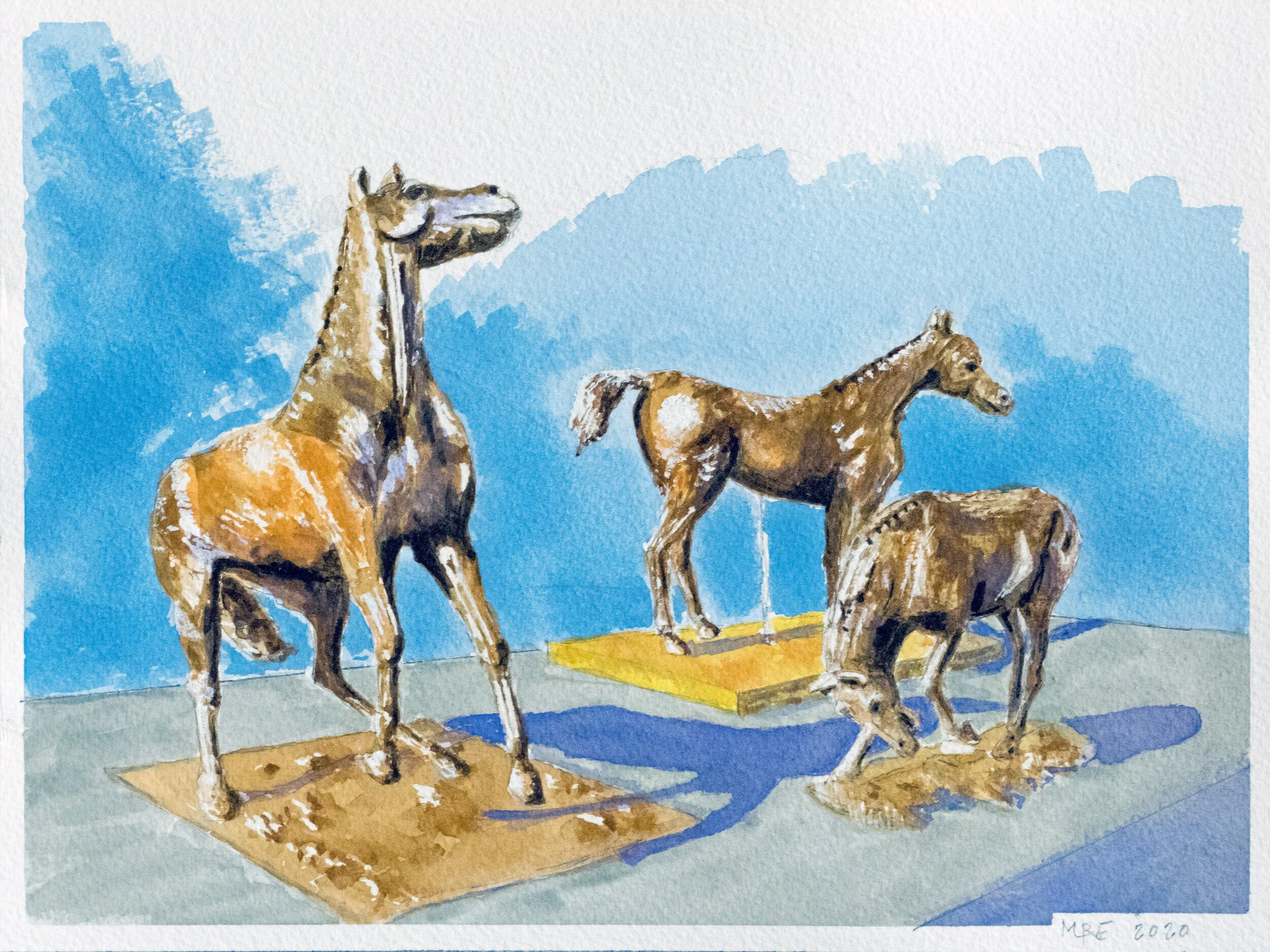 Three Degas Horses, Bronze Sculptures, Musée d'Orsay, Paris, 2020