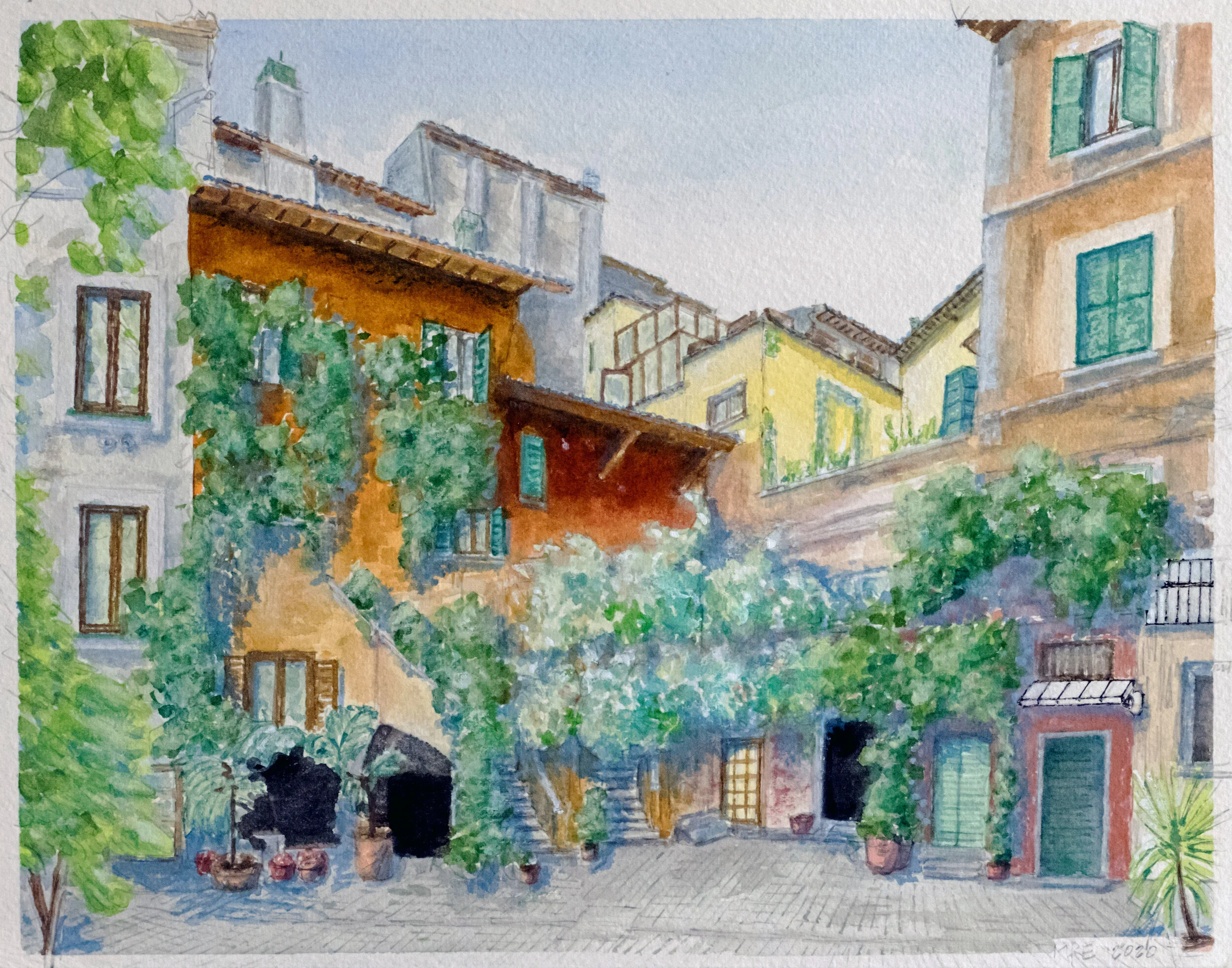 Cortile, Arco Degli Acetari (The Vinegar Makers' Arch), Via Del Pellegrino, Rome, 2020