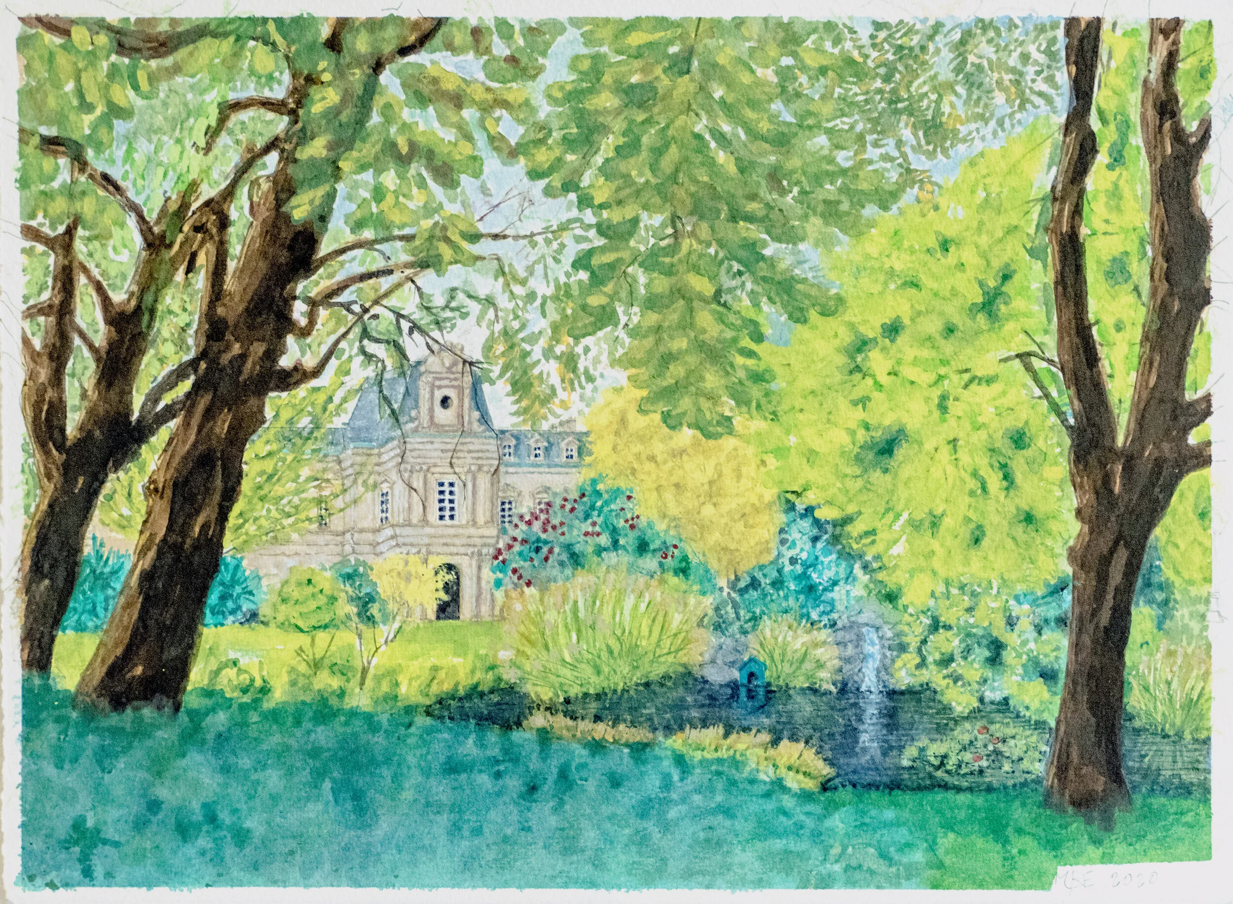 Square du Temple, Le Marais, Paris, 2020  [11" x 15"]