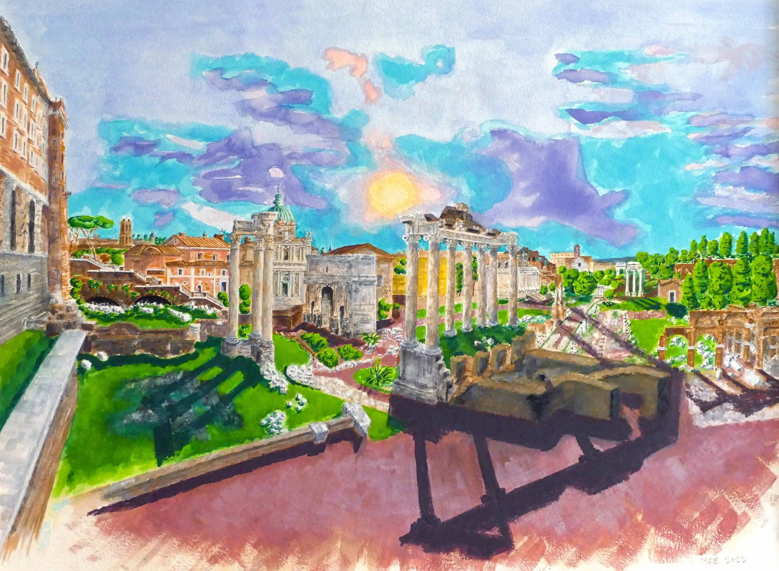 View of the Forum Romanum, Italy  [22" x 30"]