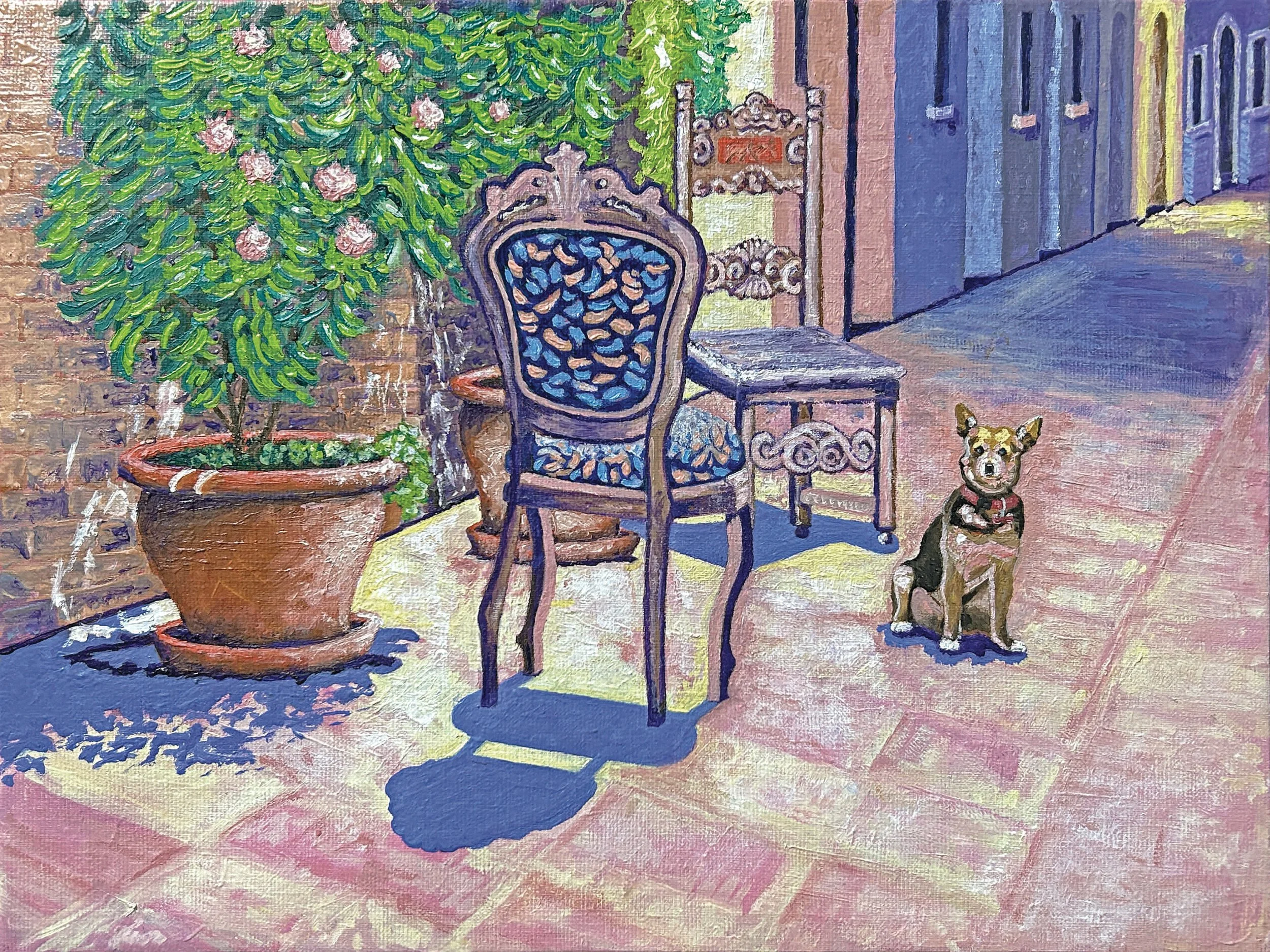 "Dino Waiting for his Master," 2024.