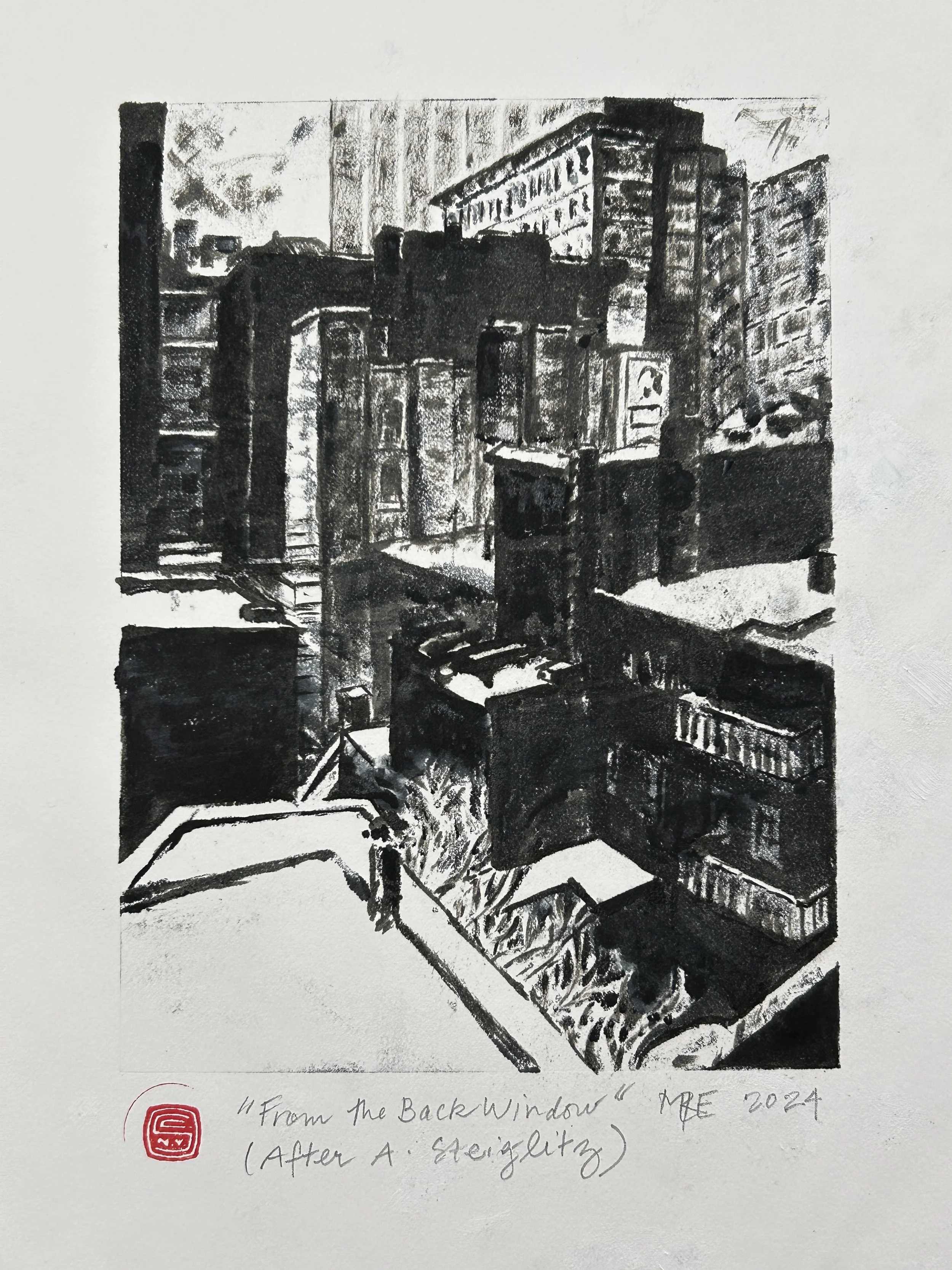 From the Back Window [After Steiglitz], 2024  [6" x 8"].