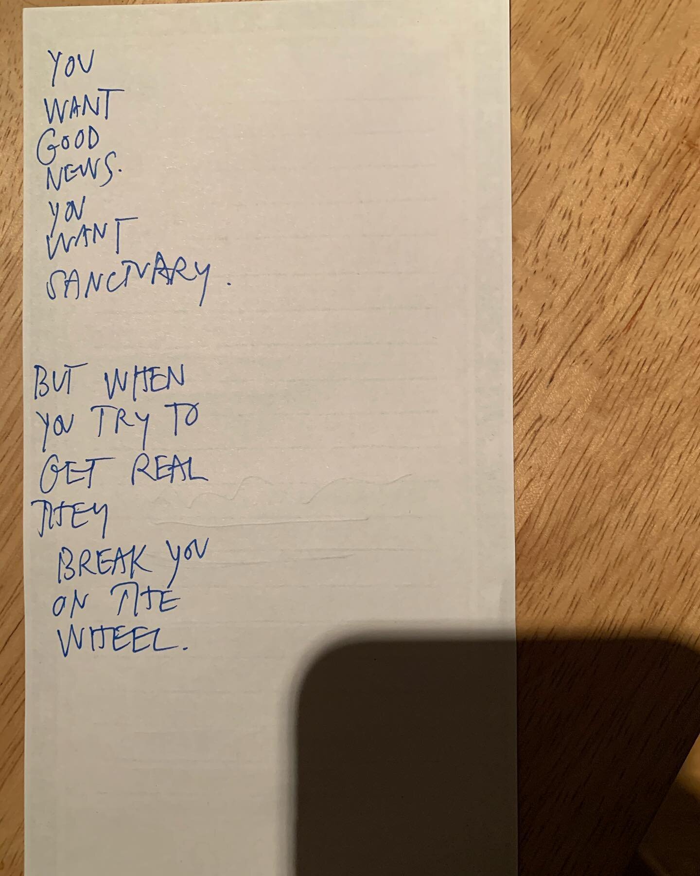 &ldquo;Sanctuary&rdquo; is still doing its thing. Still #1 on the @americanafest radio charts and also the most-played tune on @sxmspectrum this week as well. It started on this little scrap of paper. The other side is the grocery list. Thank you all