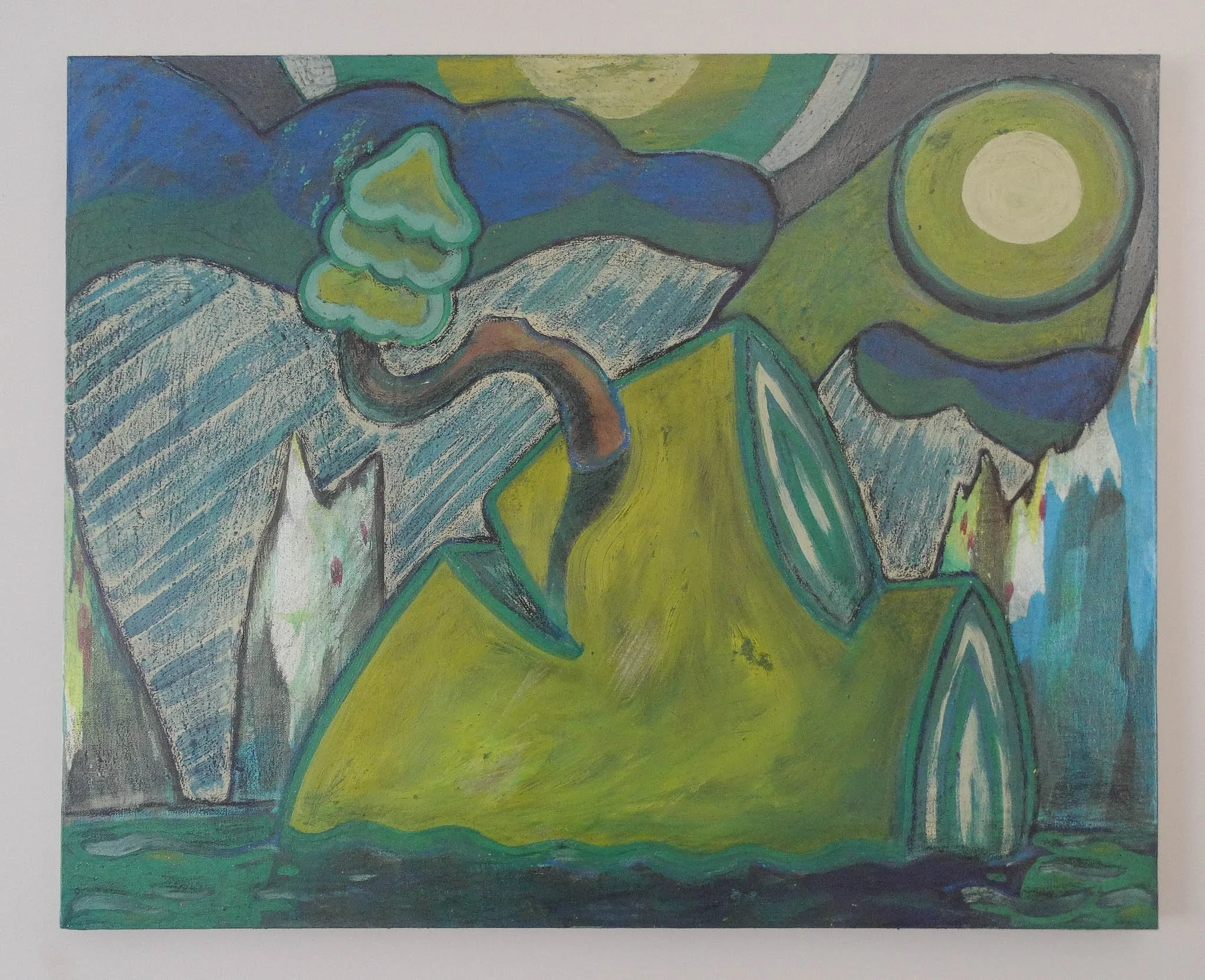 Greenberg. Acrylic, oil and graphite on canvas. 30 x 24 2026