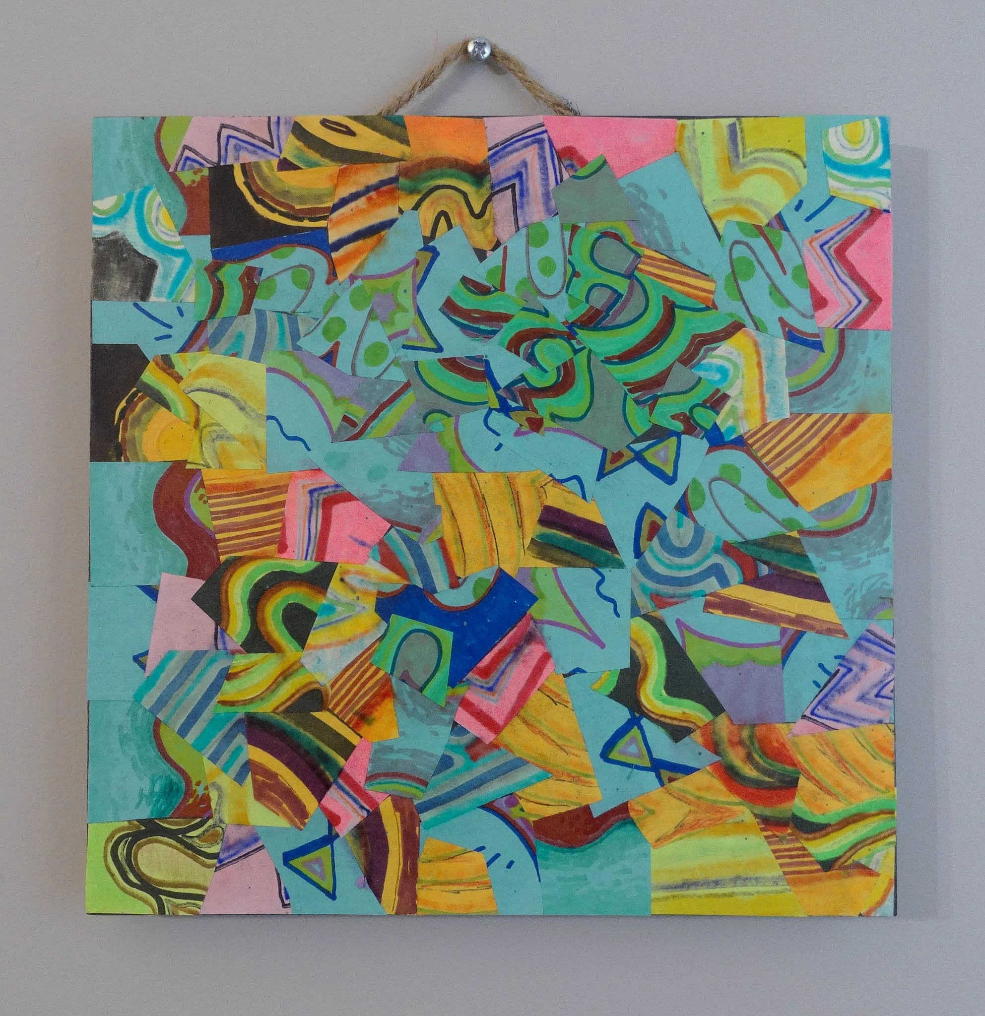 Untitled. Collage on wooden panel. 12 x 12 2026