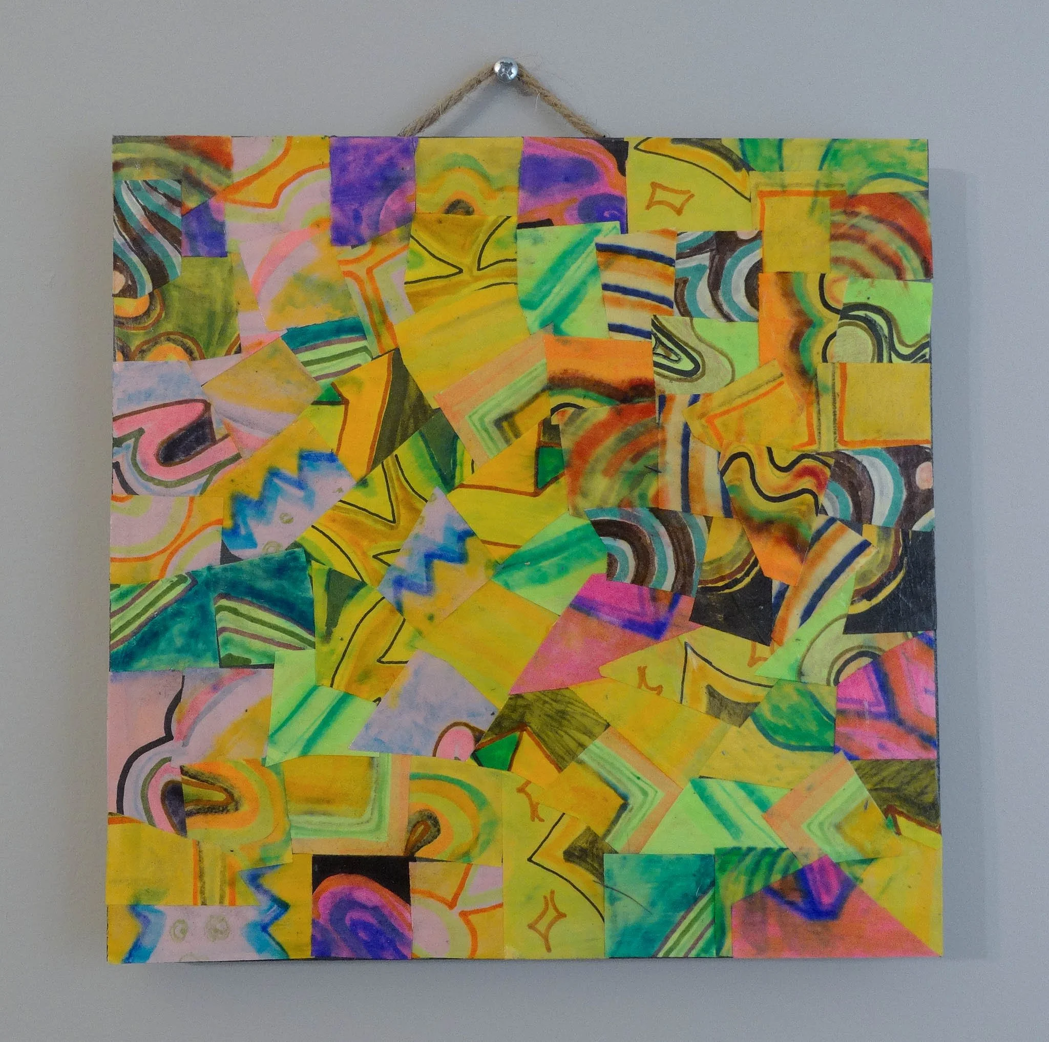 Untitled. Collage on wooden panel. 12 x 12 2026