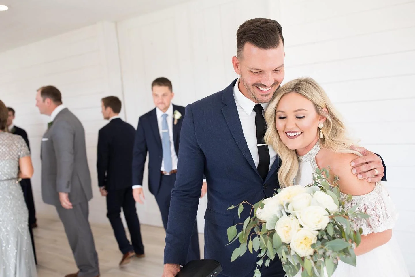 This is our Founder + President, Mathew DeBlanc, congratulating a glowing bride after officiating her wedding. We genuinely care about each and every couple we have the honor of helping become husband and wife &mdash; and it shows!

Couple: Matthew +
