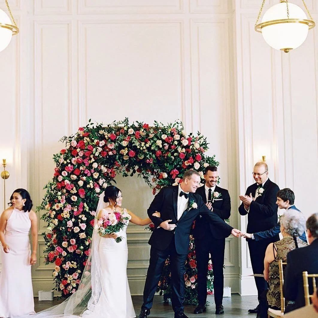 Stephanie + Michael had so many memorable moments during their stunning wedding at @theadolphushotel and @stephaniebrazzle was there to capture them all including this special one between Michael and his son. We love helping couples tie the knot and 