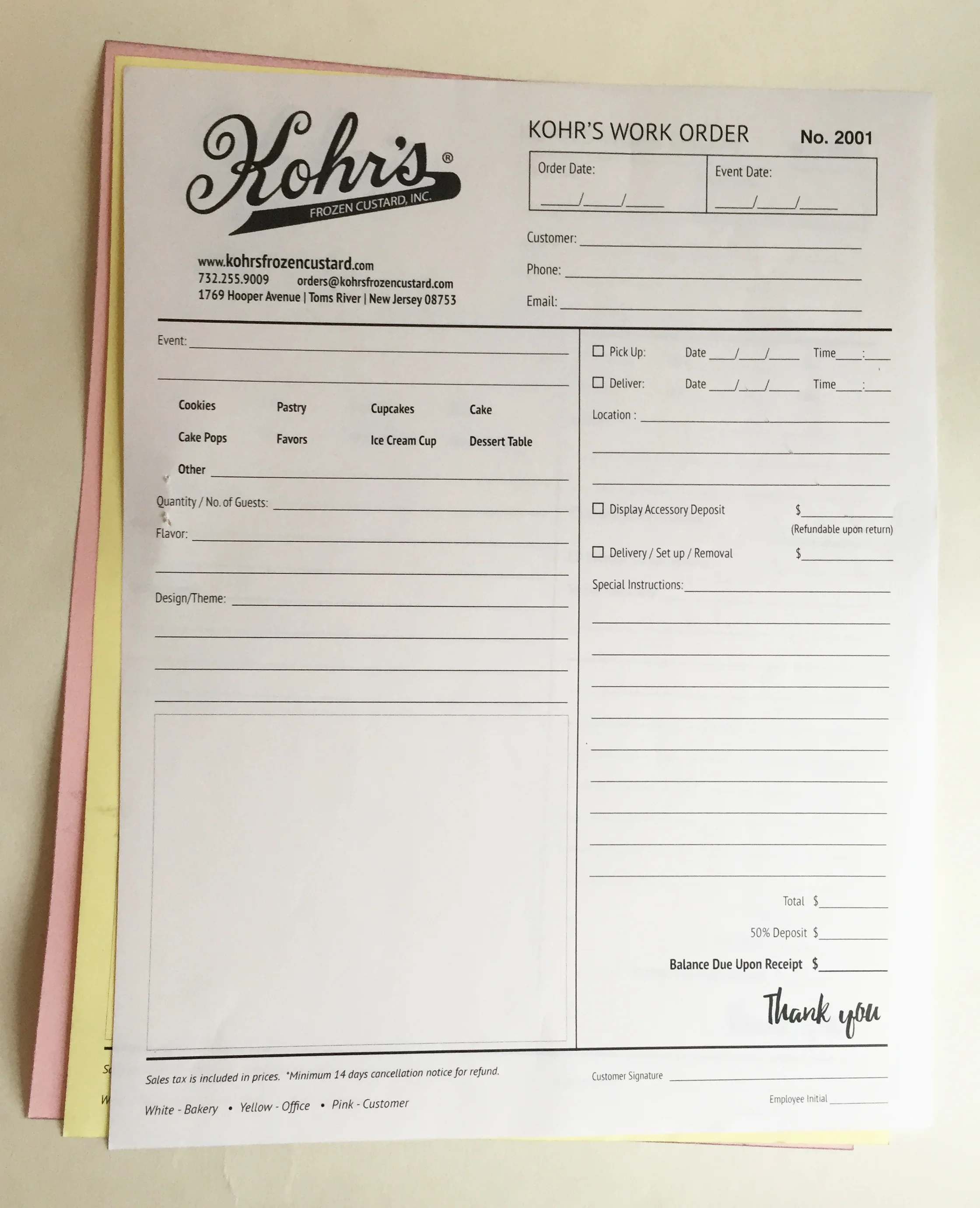 ORDER FORMS