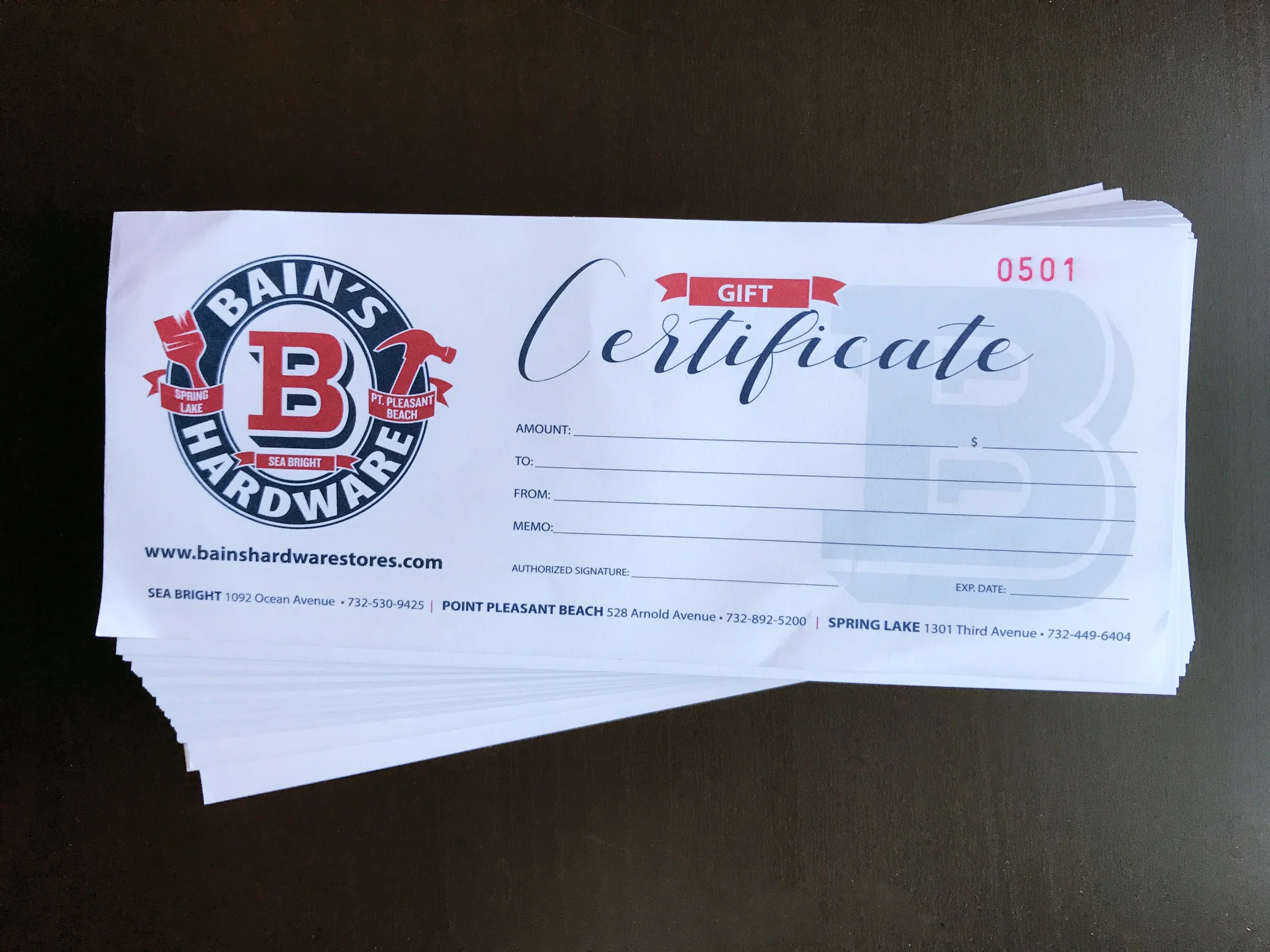 GIFT CERTIFICATE