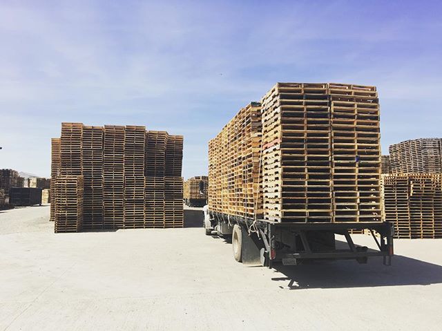 Trucks going in, trucks going out. 🚚  #Pallets #Pallet #Lumber #Wood #Warehouse #Shipping #Logistics #Trucking #Hauling #BayArea #Newark #Stockton #California #Custom #BrandNew #Standard #SmallBusiness #FamilyOwned #DIY