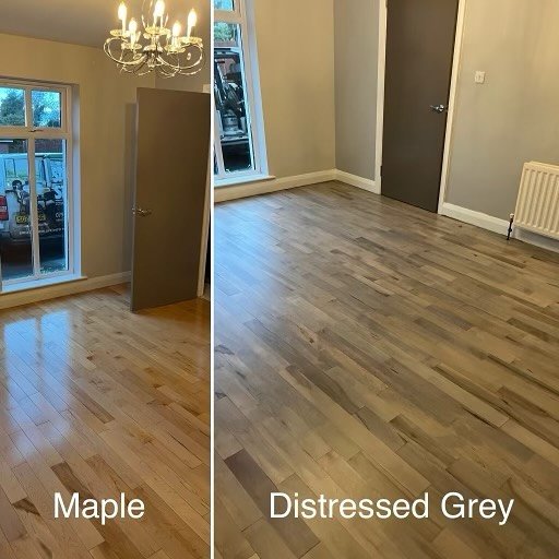 New Colour Alert 🚨 
Destressed Grey on Maple stripwood
.
.
.
.
.
.
.
.
.
.
#oldwoodfloorsrestoredtocool💎 
#floorsanding 
#restoration 
#floorrestoration 
#woodenfloors 
#wood 
#maple 
#interior 
#interiordesign 
#familybusiness 
#selfemployed 
#har